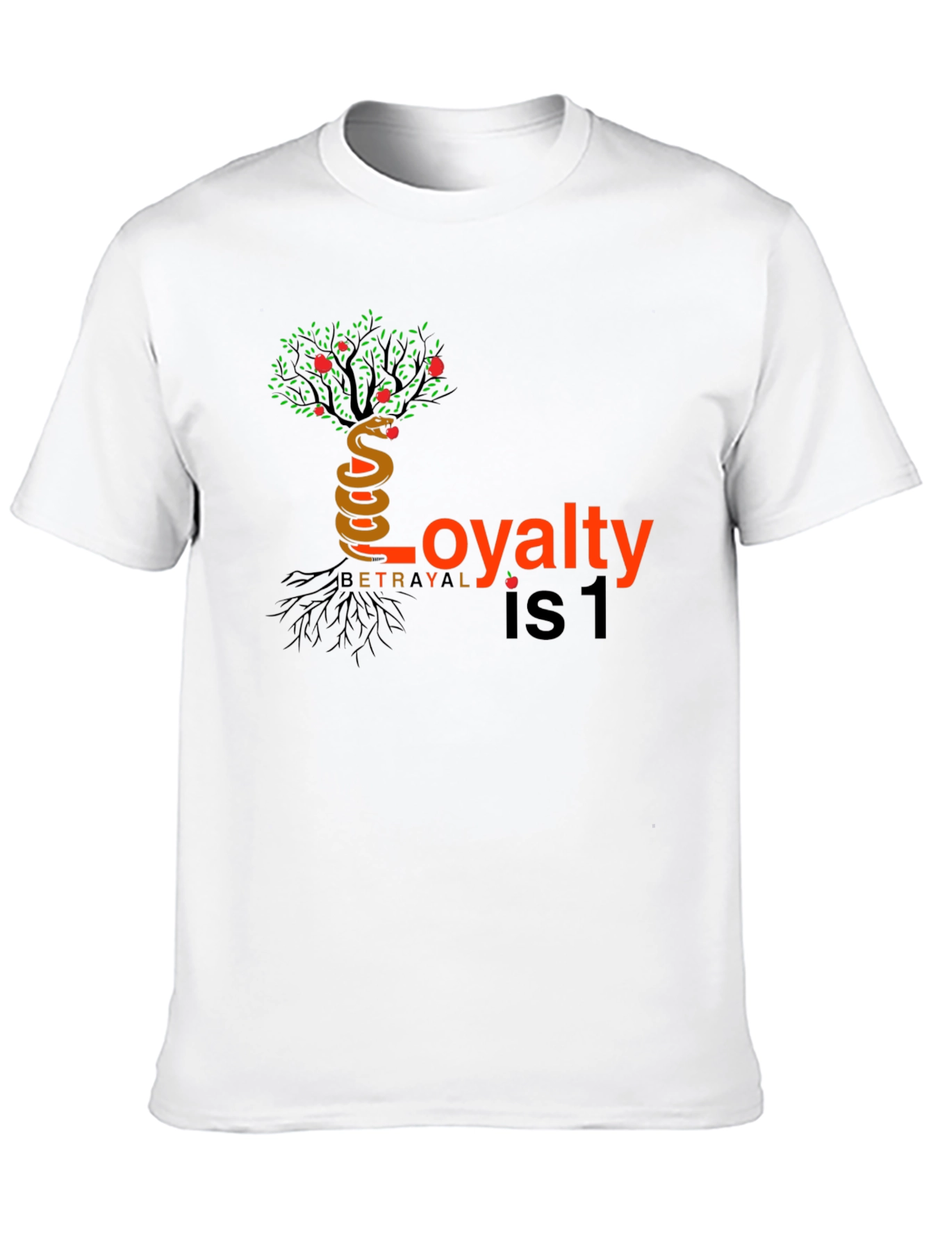 Black Loyalty vs. Betrayal Graphic Tee - Tree of Knowledge Design view 10