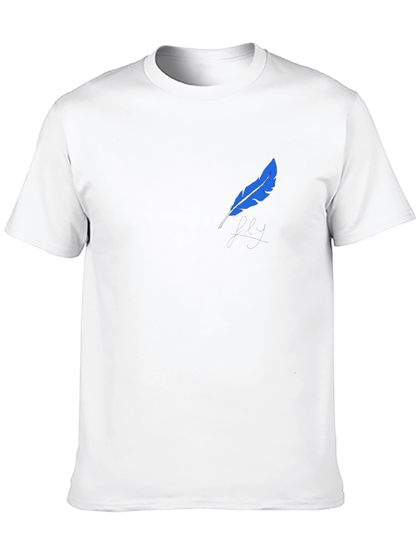Black Black T-Shirt with Blue Feather Graphic view 10