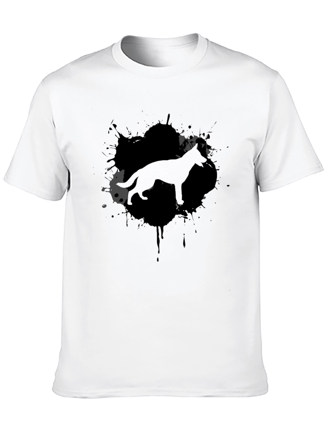 Black Dog Silhouette Graphic Tee - Black Crew Neck view 10