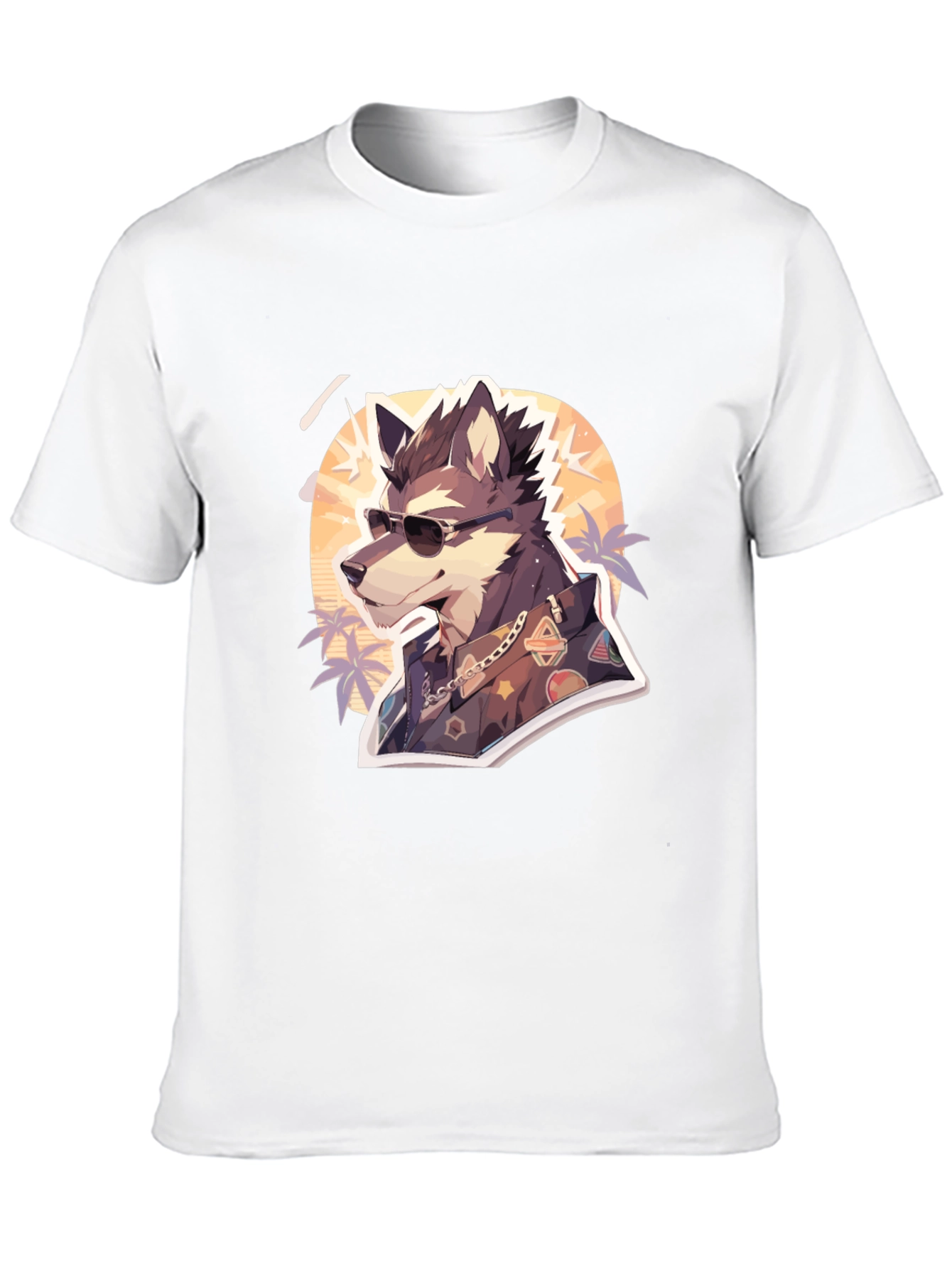 Black Cool Wolf Graphic Tee - Unique Animal Print view 10