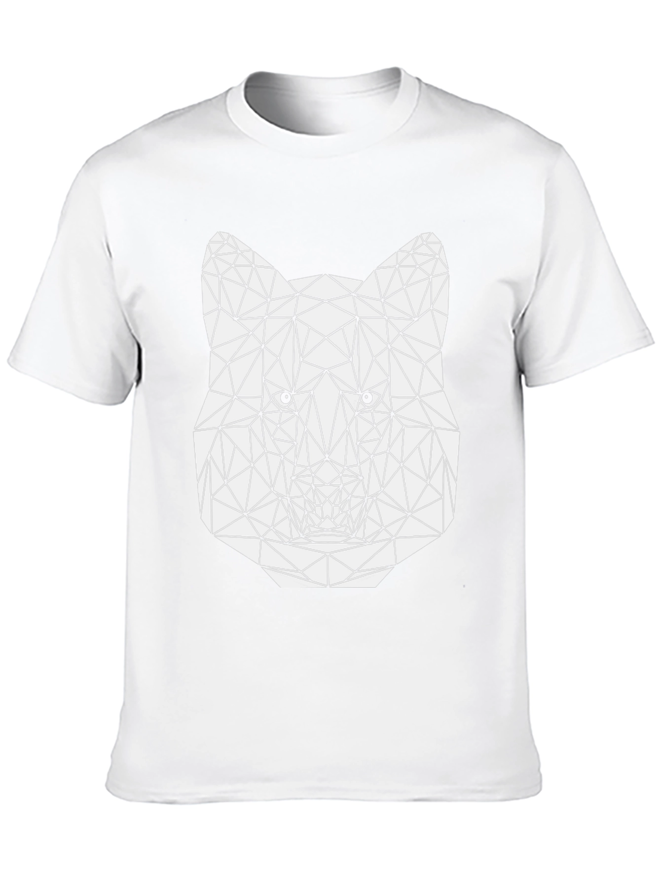 Black Geometric Wolf Graphic Tee - Stylish Men's Black T-Shirt view 10