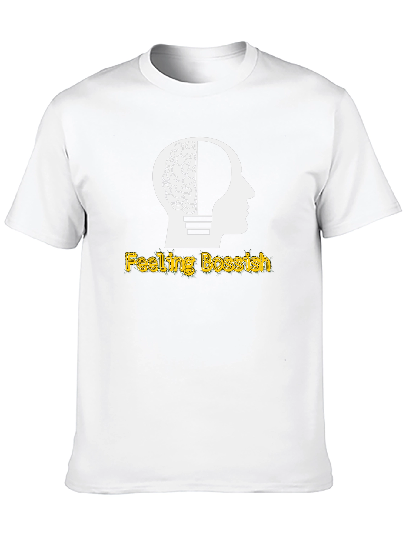 Black Feeling Bossish Brain Lightbulb Black T-Shirt view 10