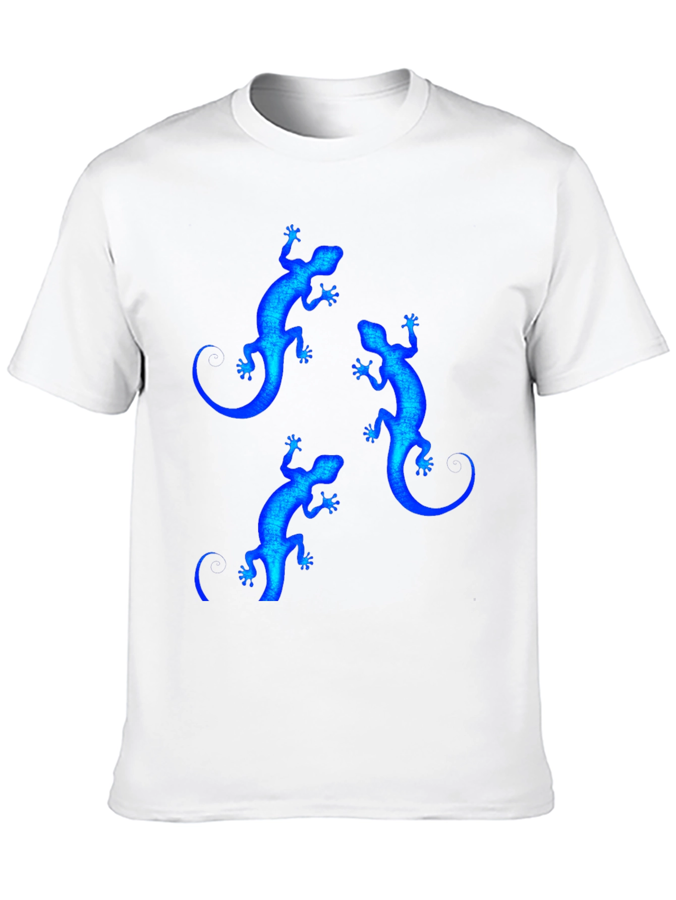 Black Blue Lizard Print Black T-Shirt view 10