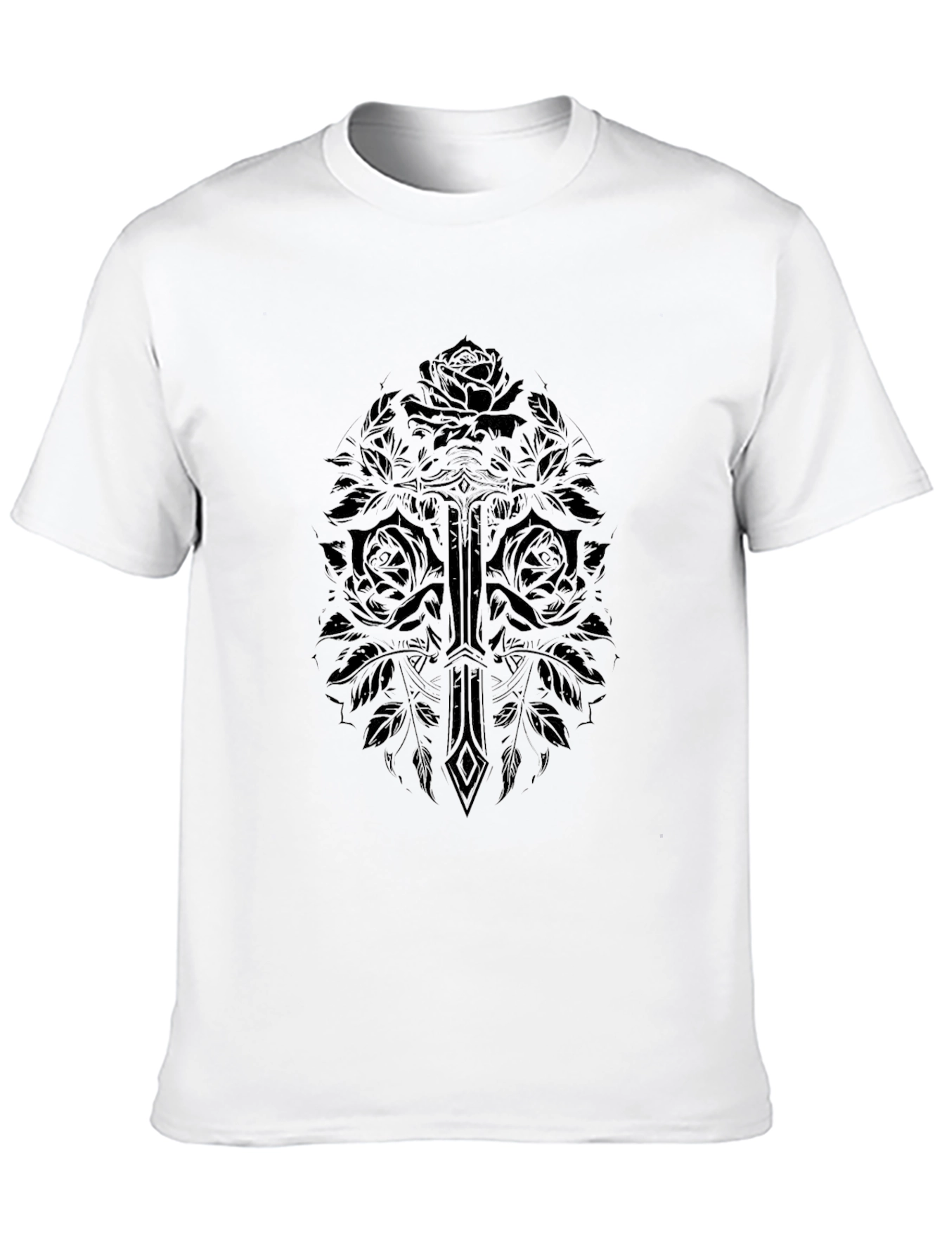 Sword & Roses Graphic T-Shirt - Black - 10