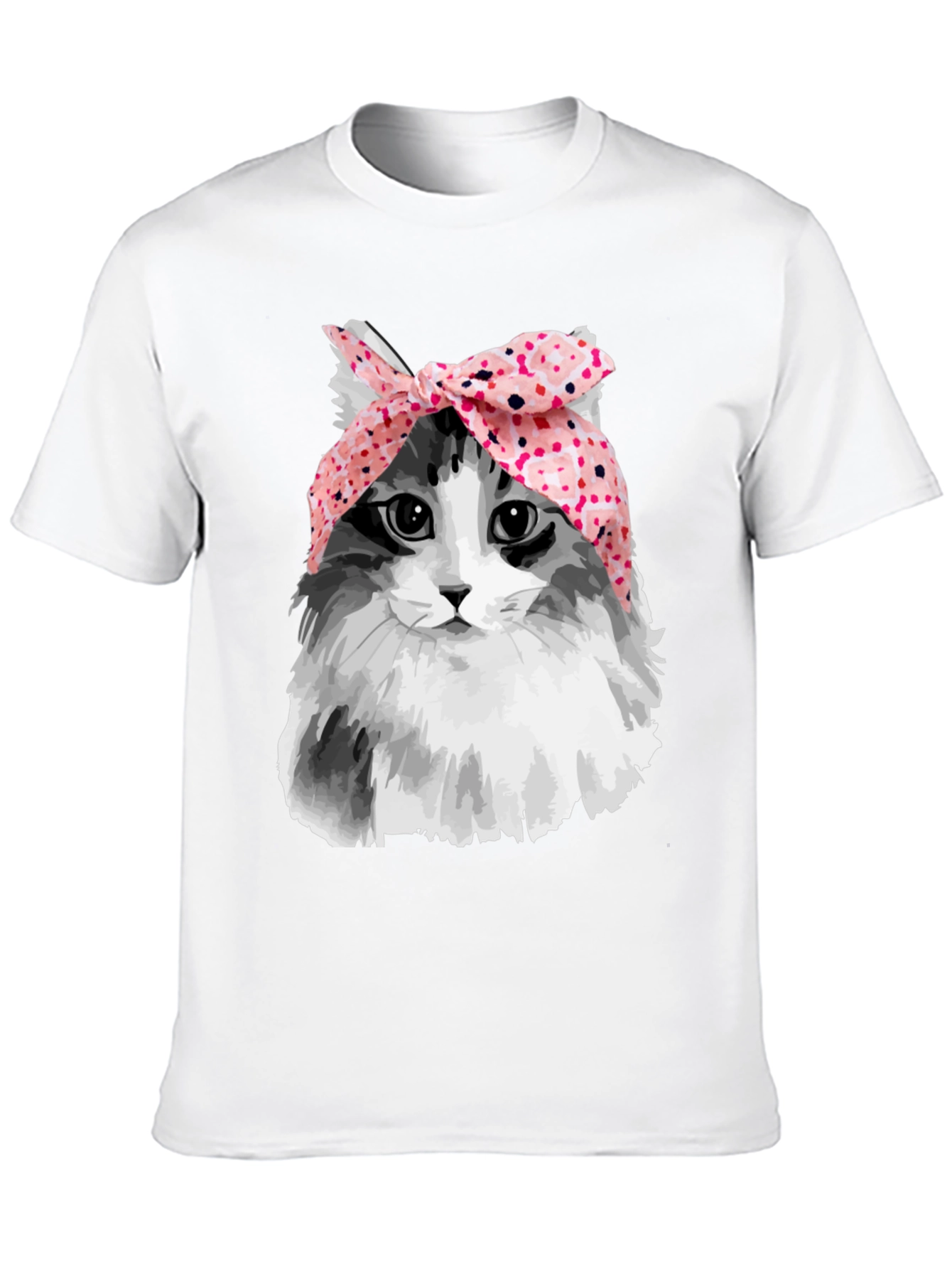 Black Cat with Headscarf T-Shirt - Unique Graphic Tee view 10