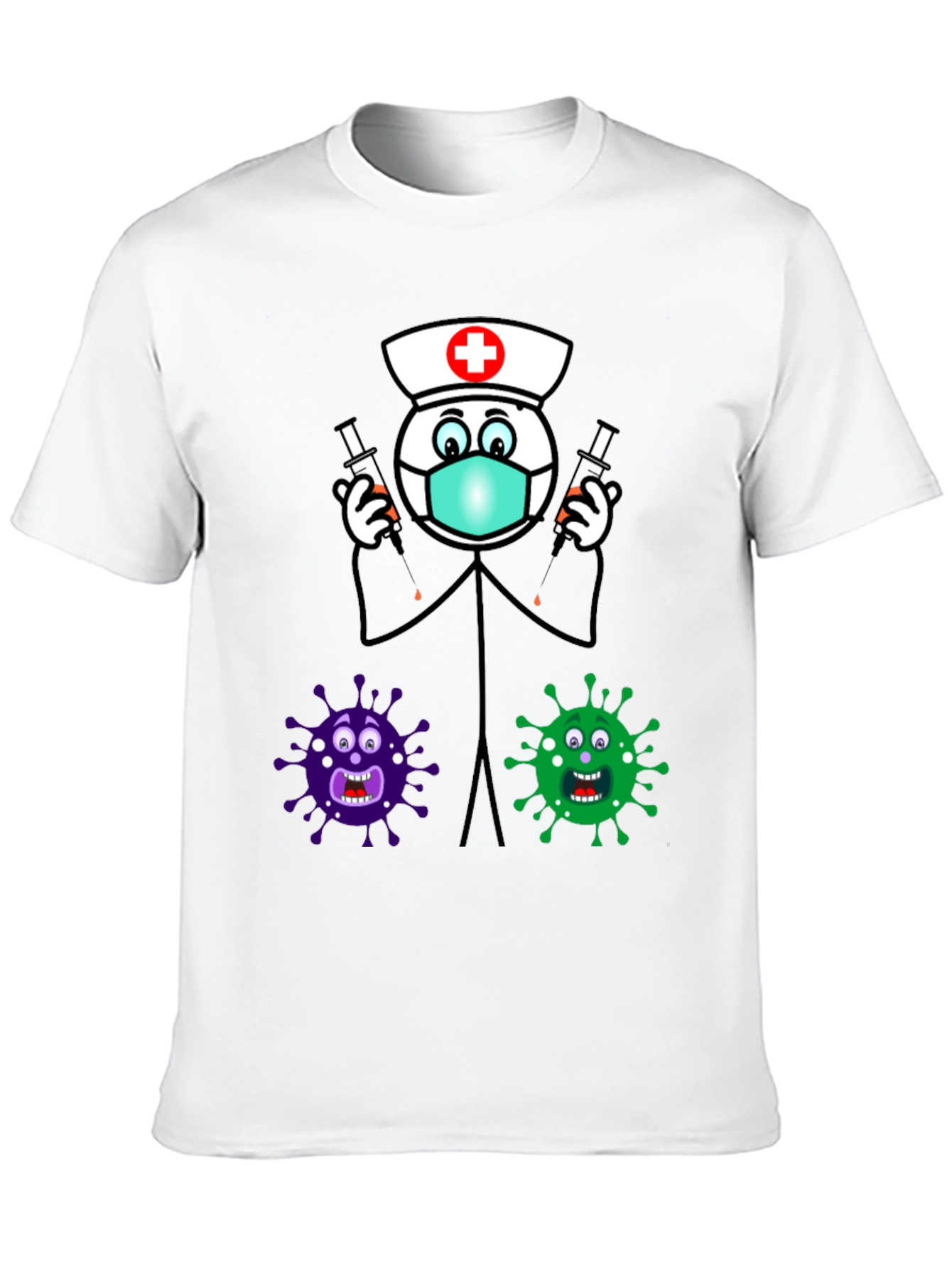 Black Funny Vaccine T-Shirt - Nurse vs. Virus view 10