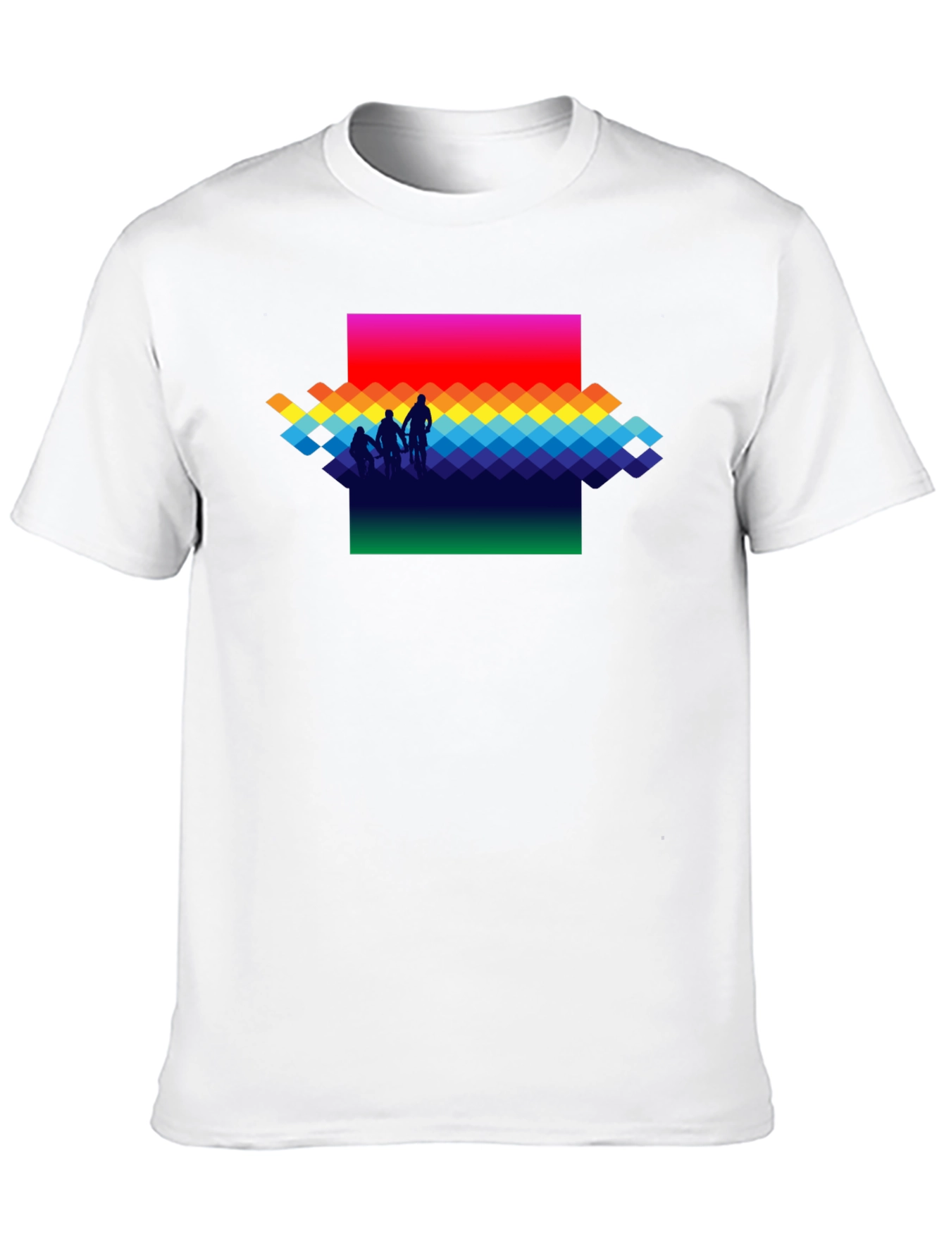 Black Rainbow Pixel Art T-Shirt - Stylish Graphic Tee view 10