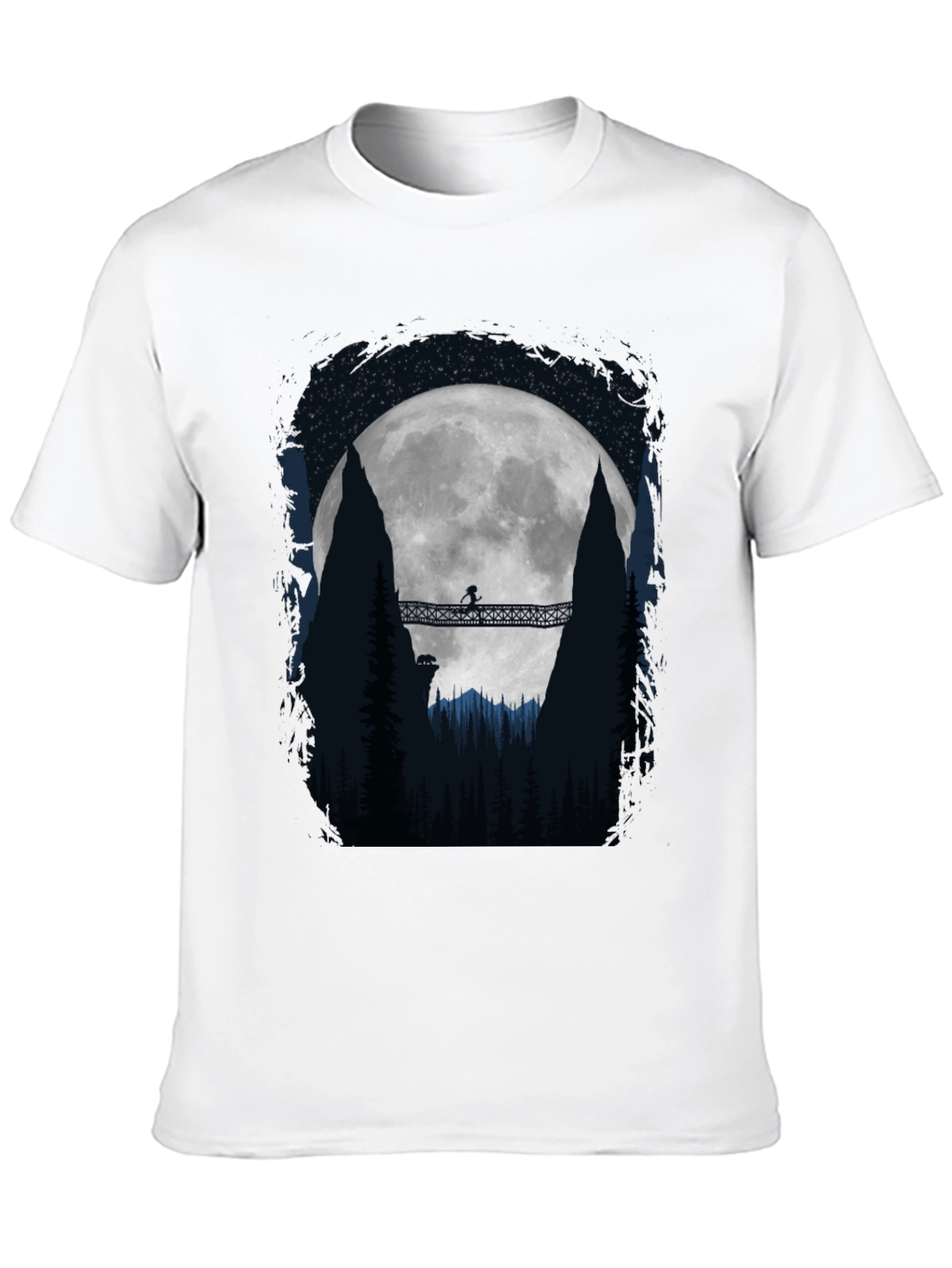 Black Moonlit Bridge Graphic Tee - Adventure Awaits! view 10