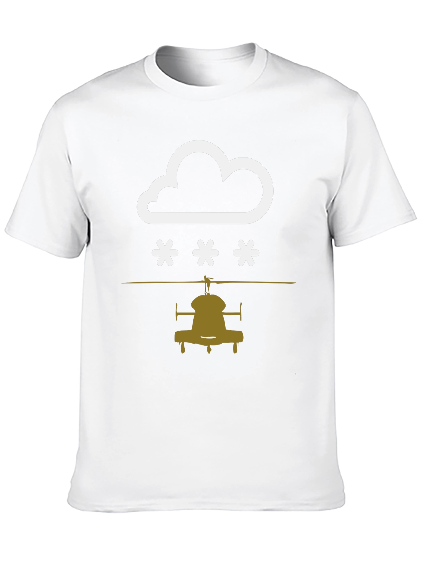 Black Cloudy with a Chance of Helicopters T-Shirt view 10