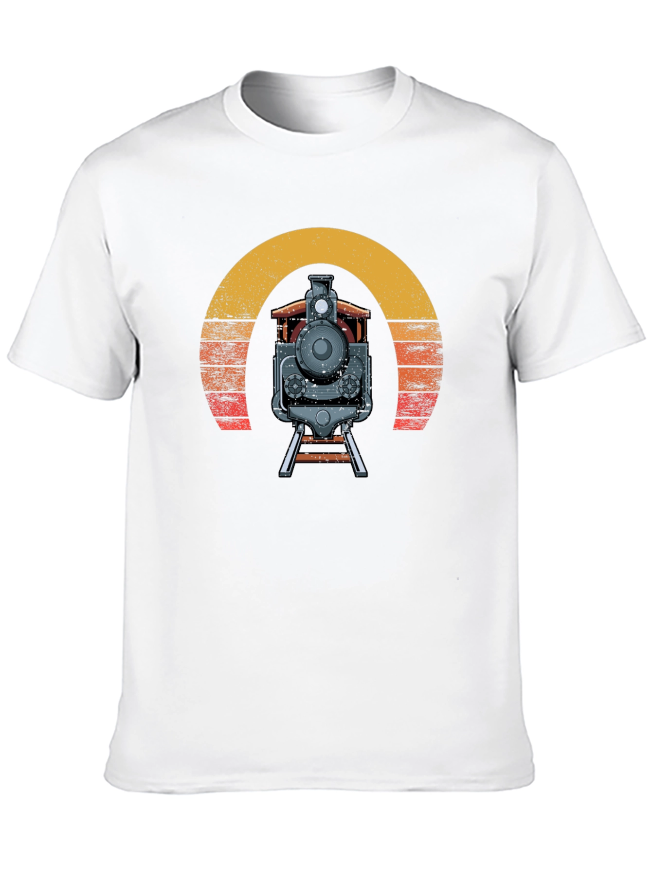 Black Retro Train T-Shirt - Vintage Style view 10
