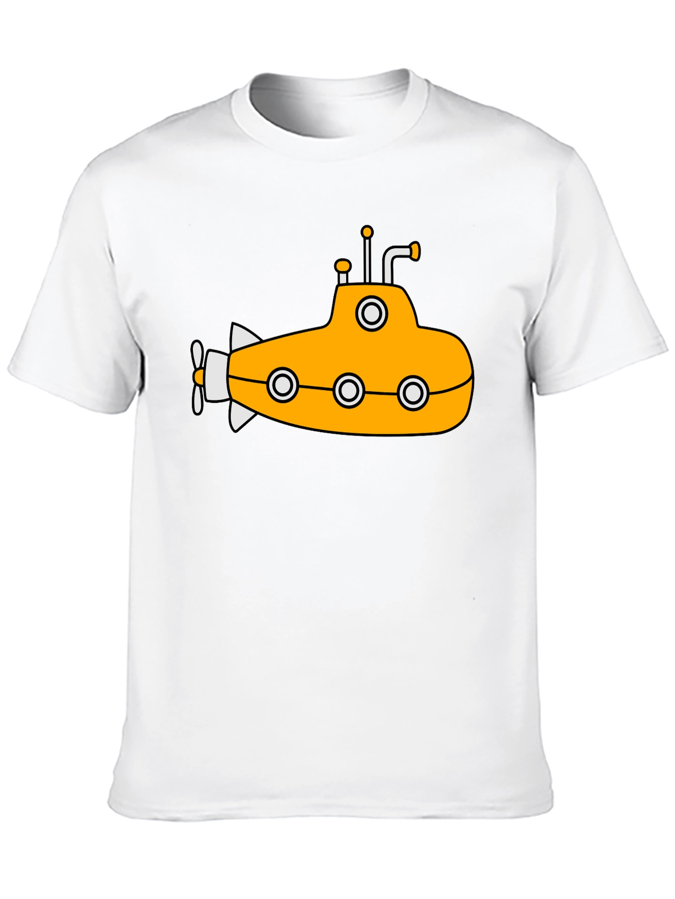 Black Yellow Submarine Graphic T-Shirt - Black Cotton Tee view 10