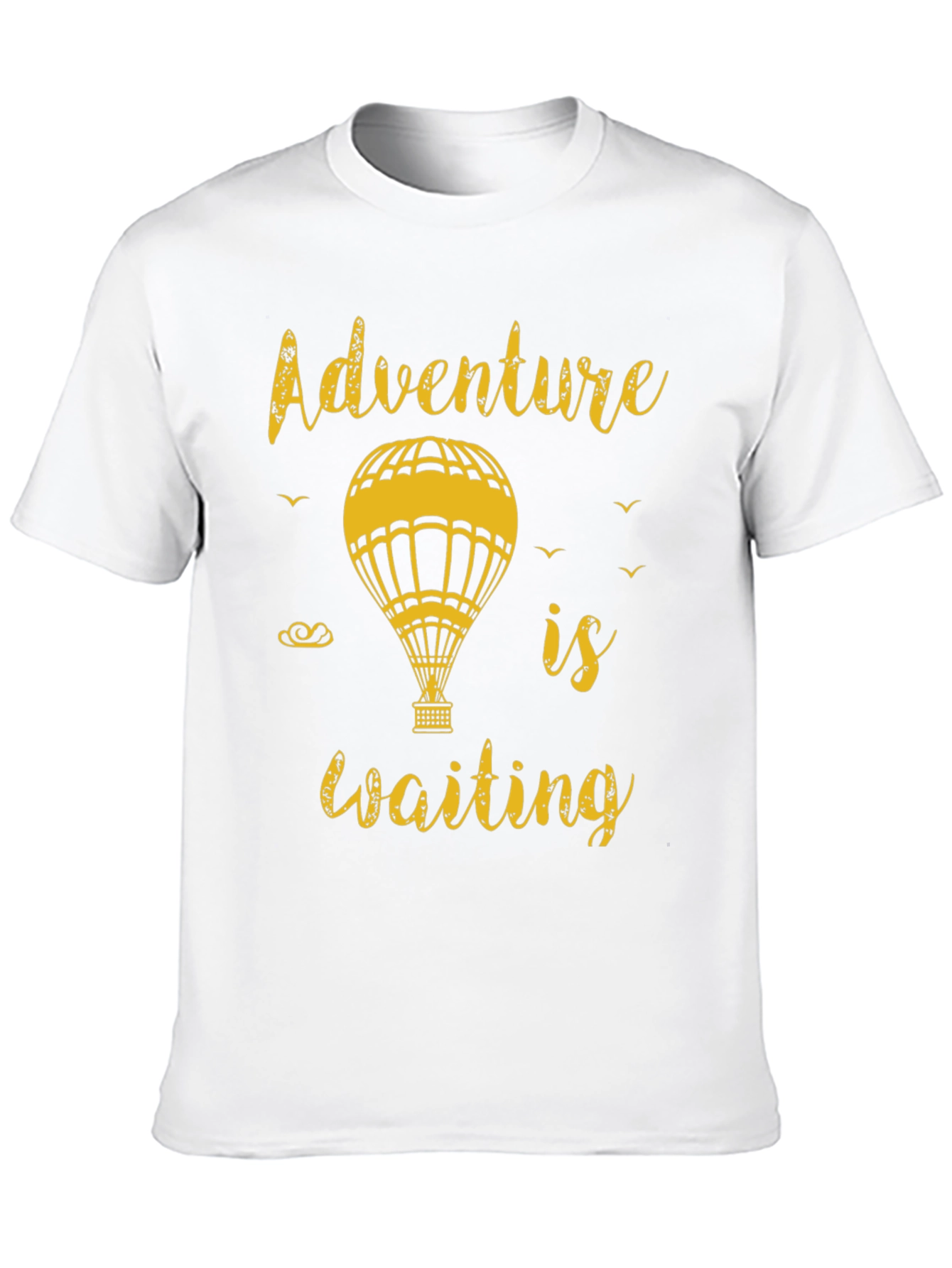 Black Adventure Awaits Tee - Hot Air Balloon Graphic T-Shirt view 10