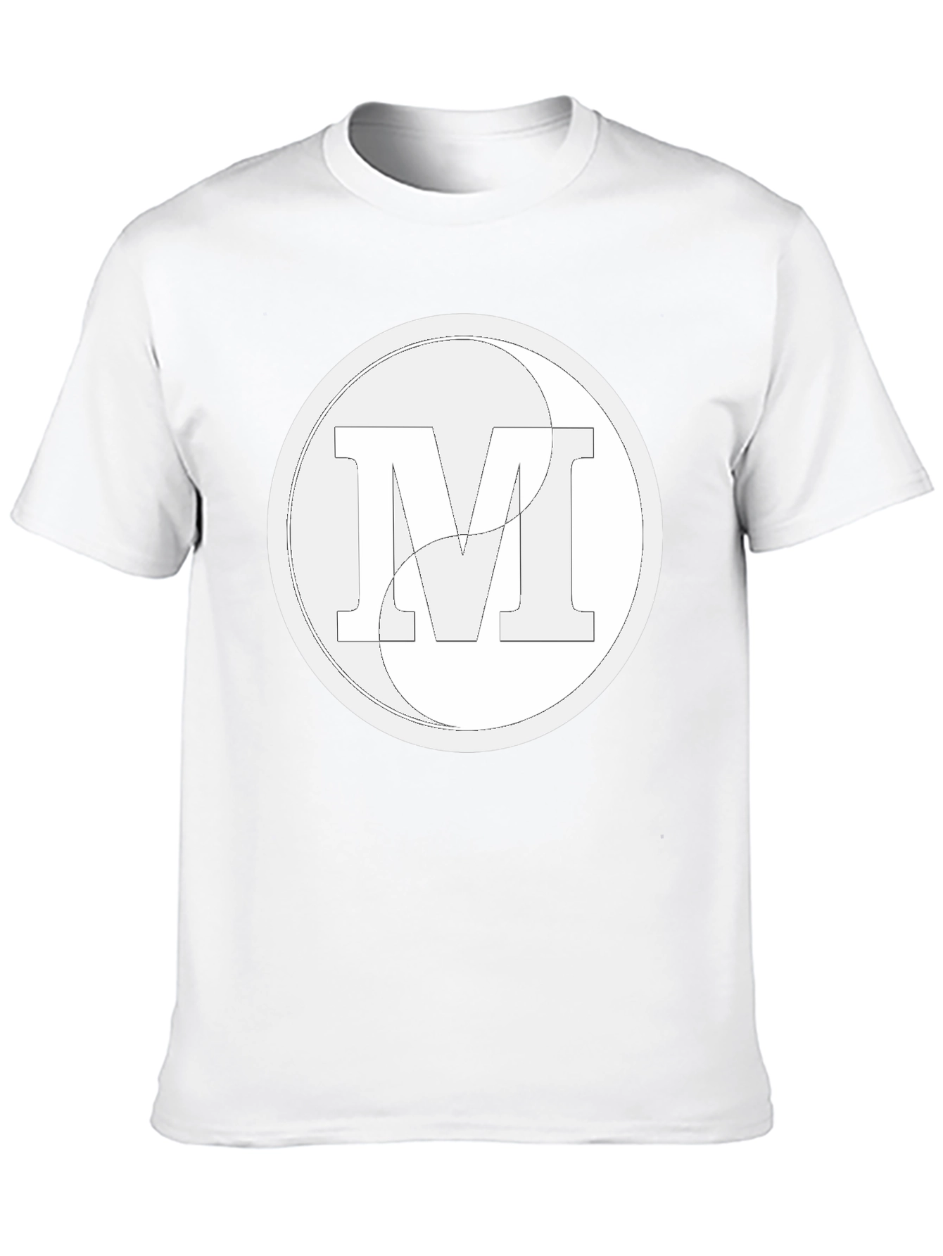 Black Modern Letter M Graphic Black T-Shirt view 10