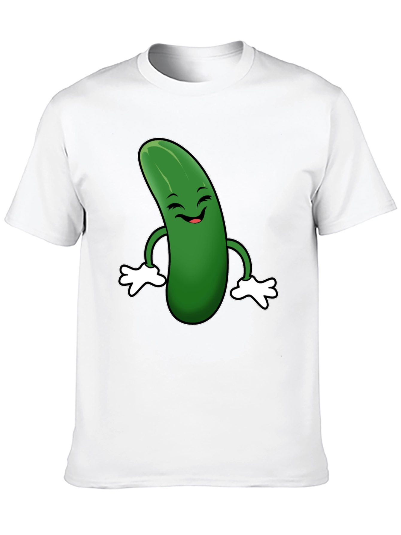 Black Funny Pickle Cartoon Black T-Shirt view 10