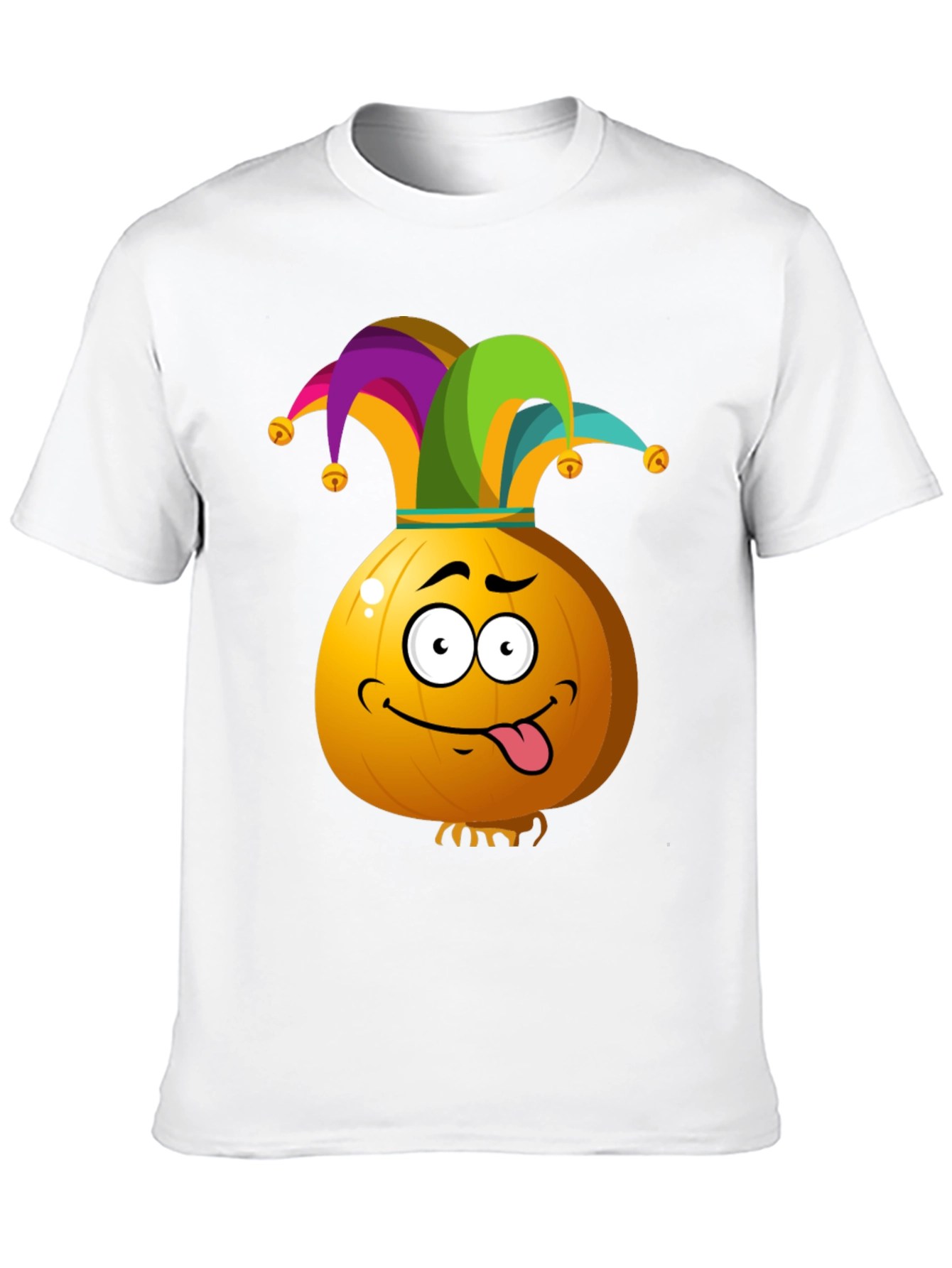 Black Funny Jester Onion Cartoon Graphic T-Shirt view 10