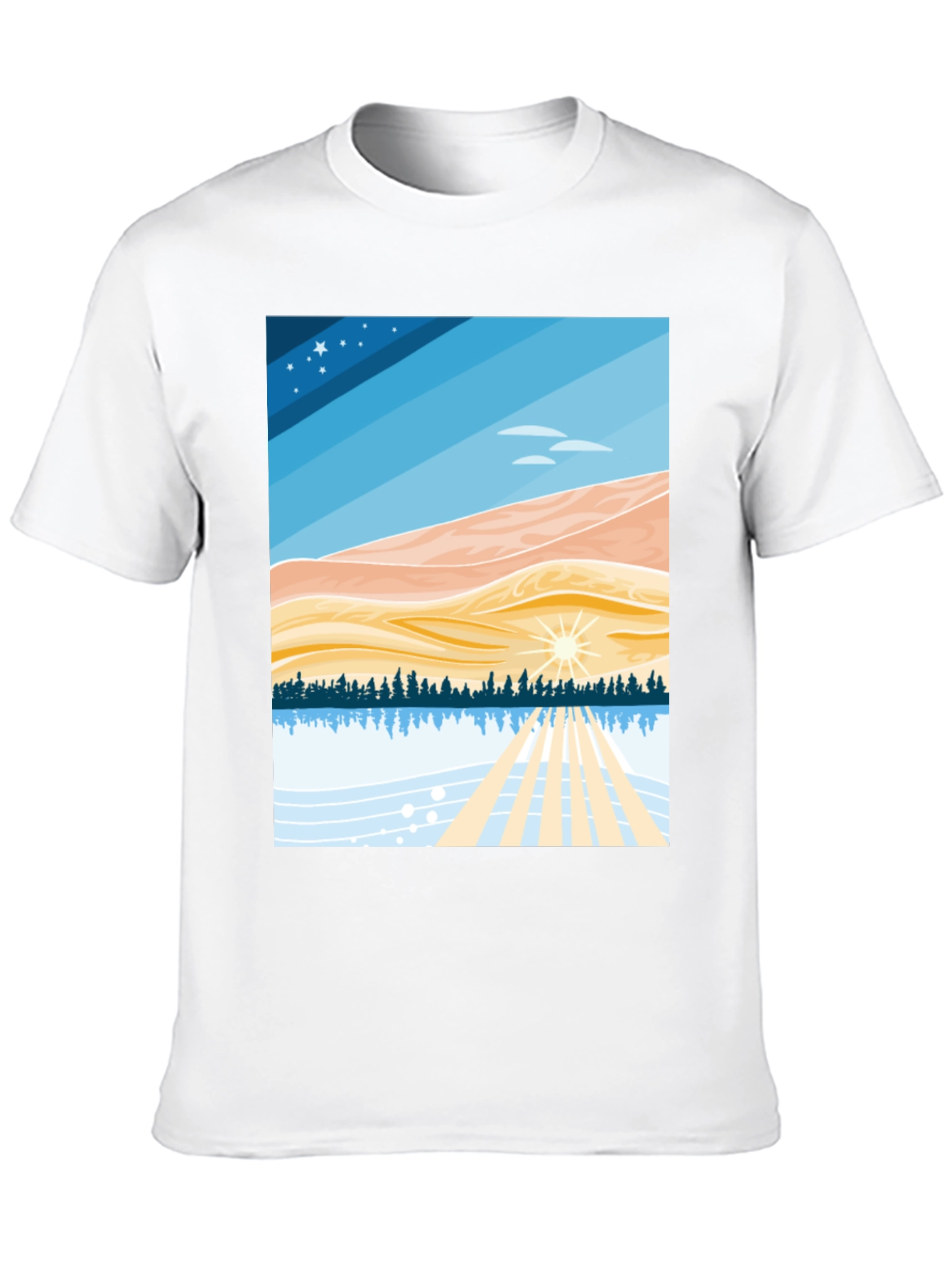 Black Scenic Landscape Graphic Tee - Soft Cotton Blend view 10