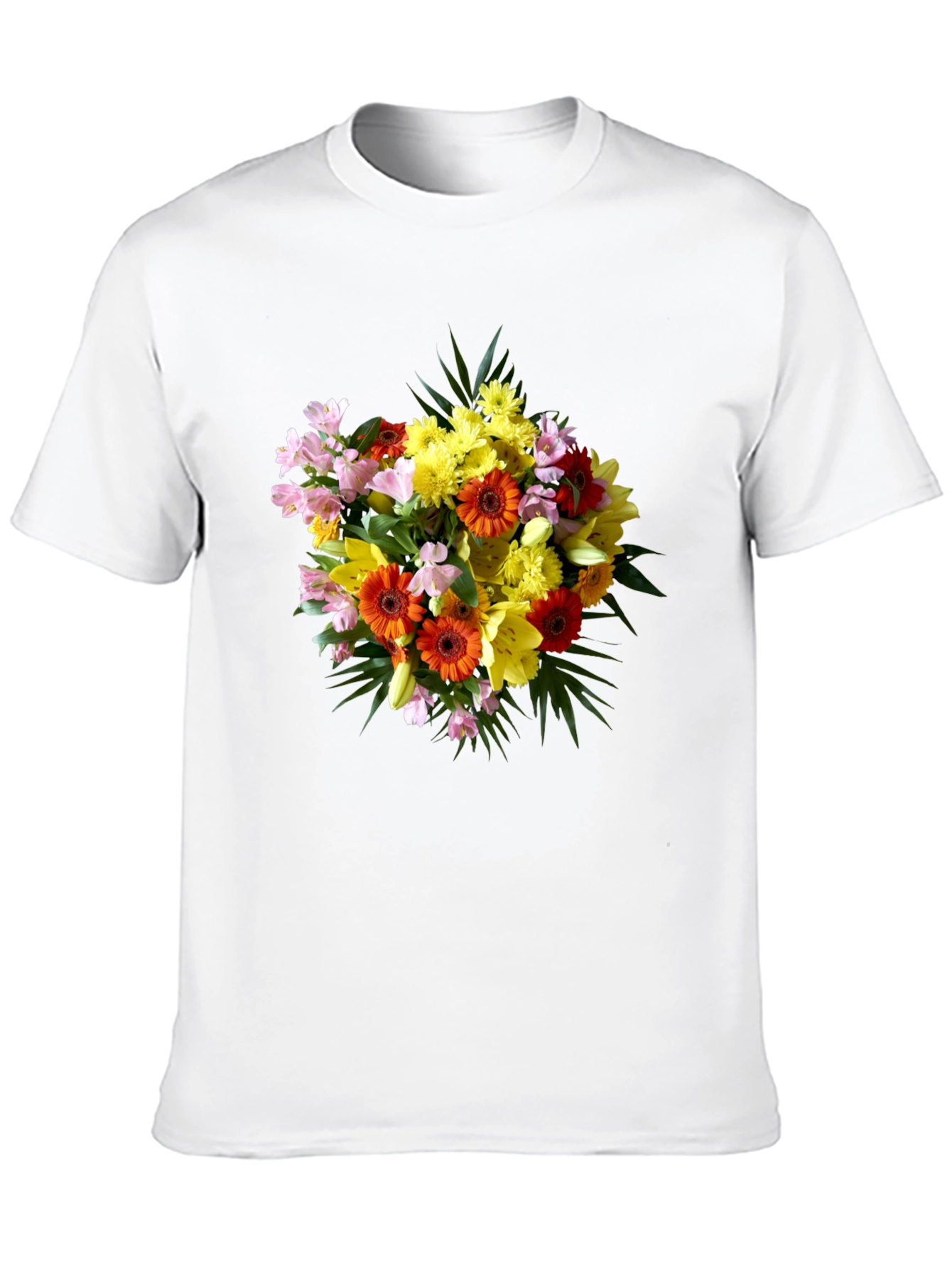 Black Floral Bouquet Graphic Print Black T-Shirt view 10