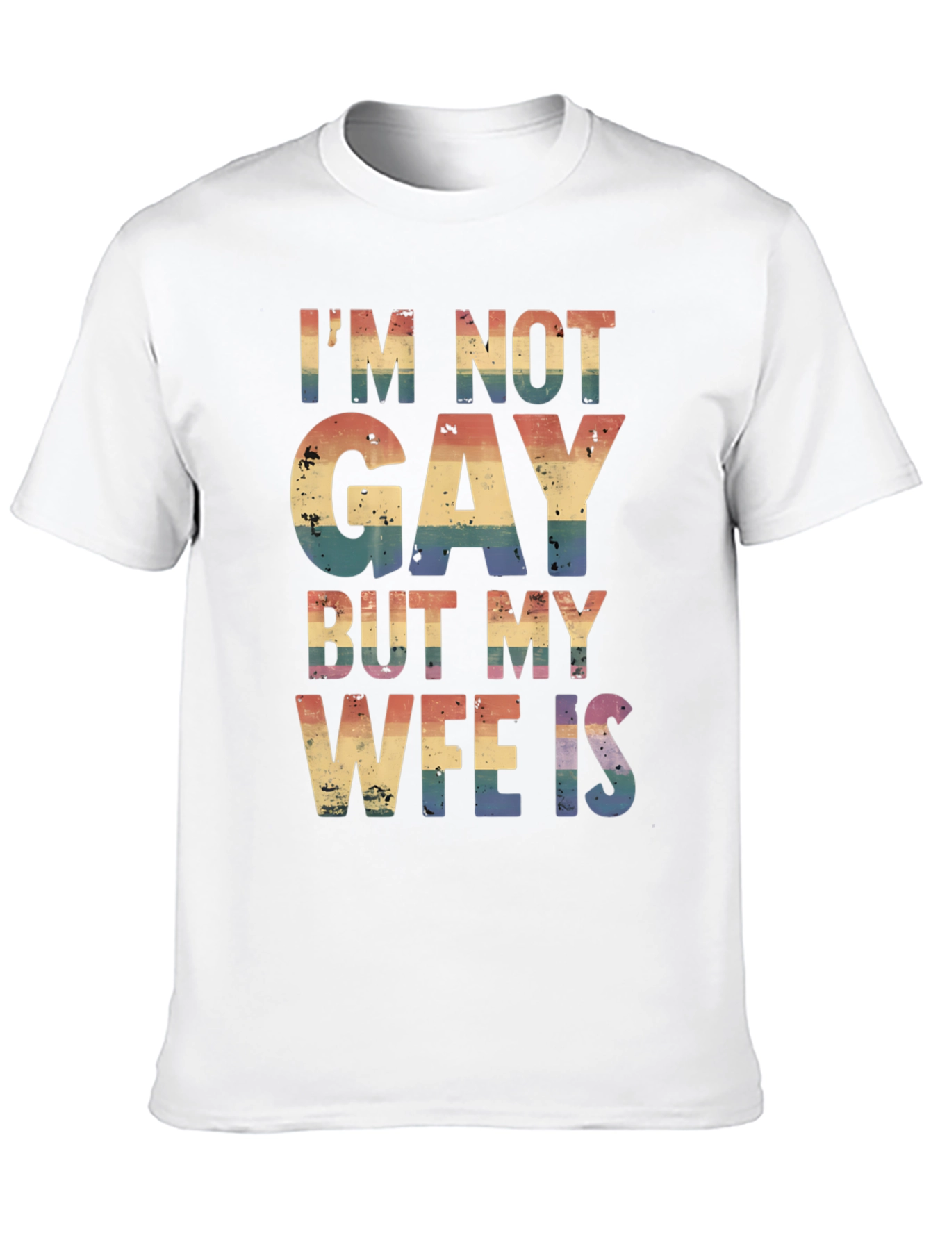 Black I'm Not Gay But My Wife Is T-Shirt view 10