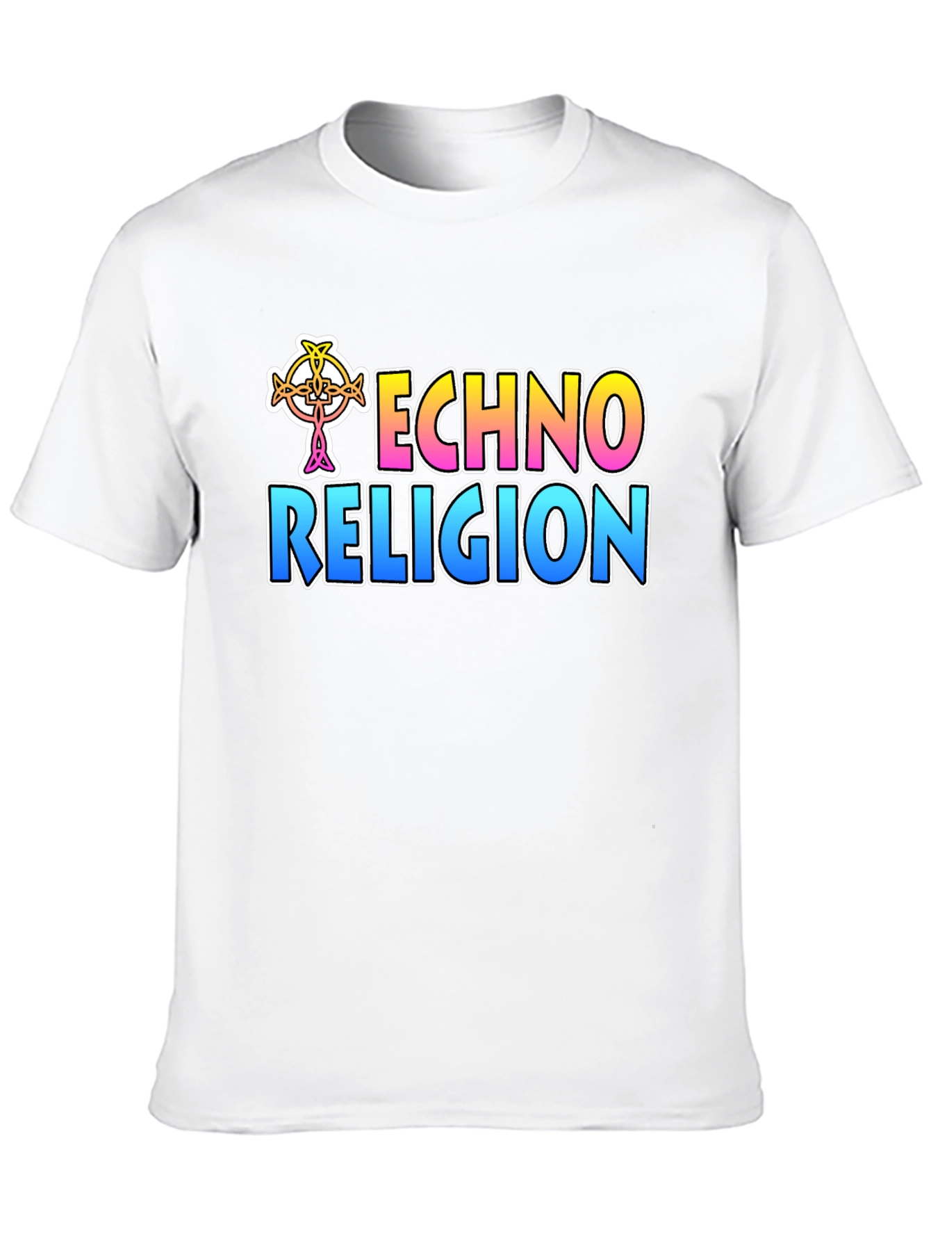 Black Techno Religion T-Shirt, Rave Music Tee view 10