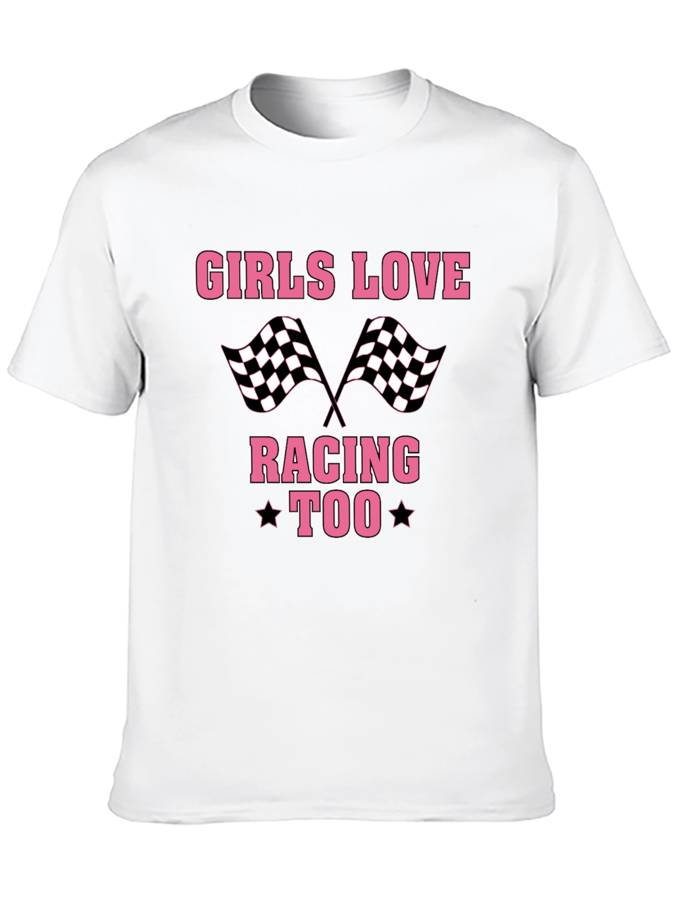 Black Girls Love Racing Too T-Shirt - Black view 10