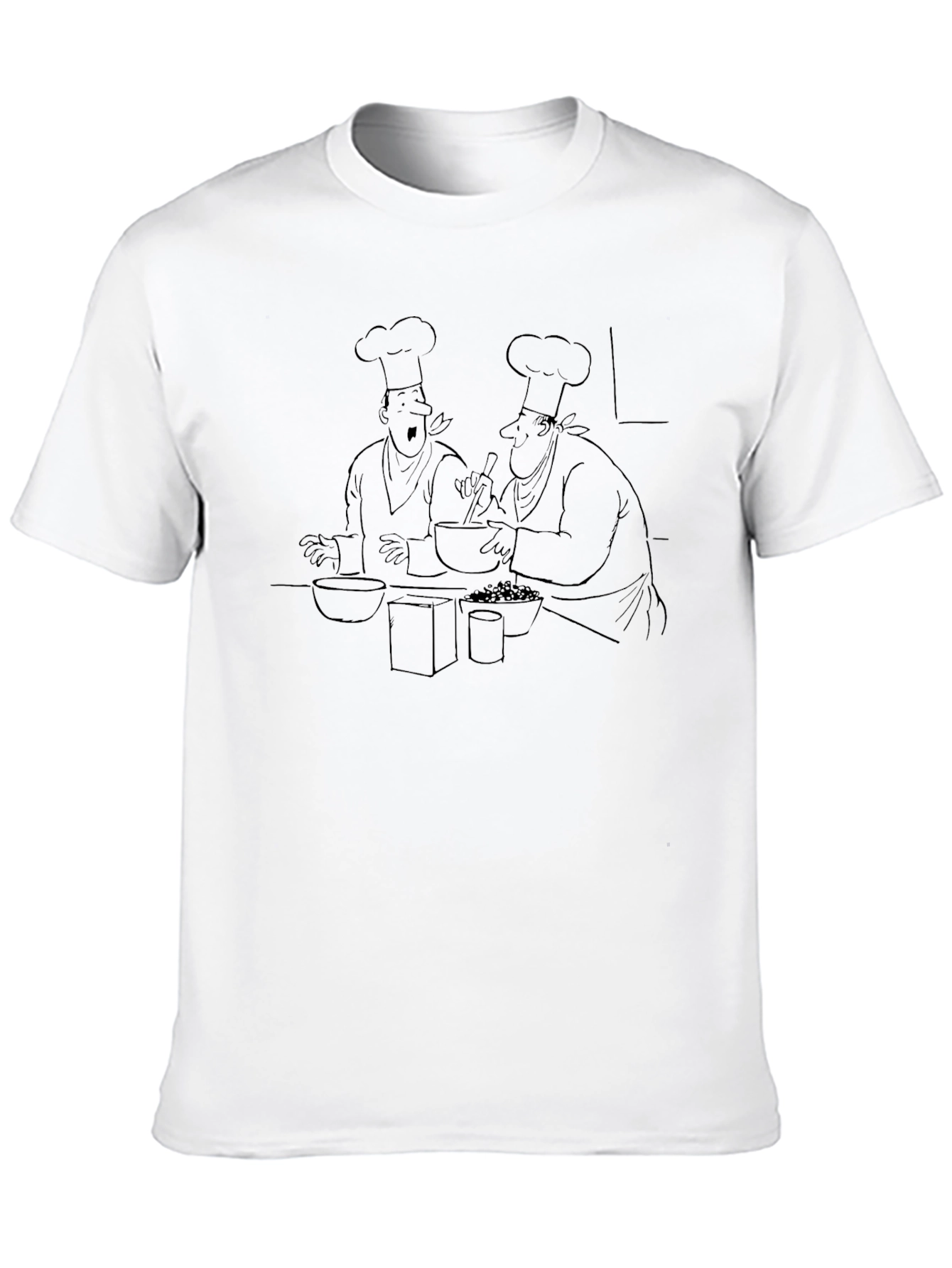 Black Chef Cartoon T-Shirt - Black Cotton Tee view 10