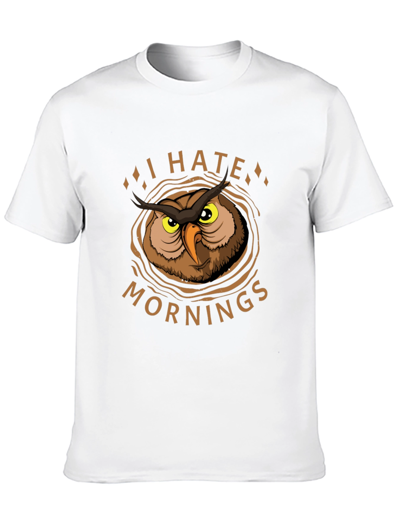 Black I Hate Mornings Owl Graphic T-Shirt view 10