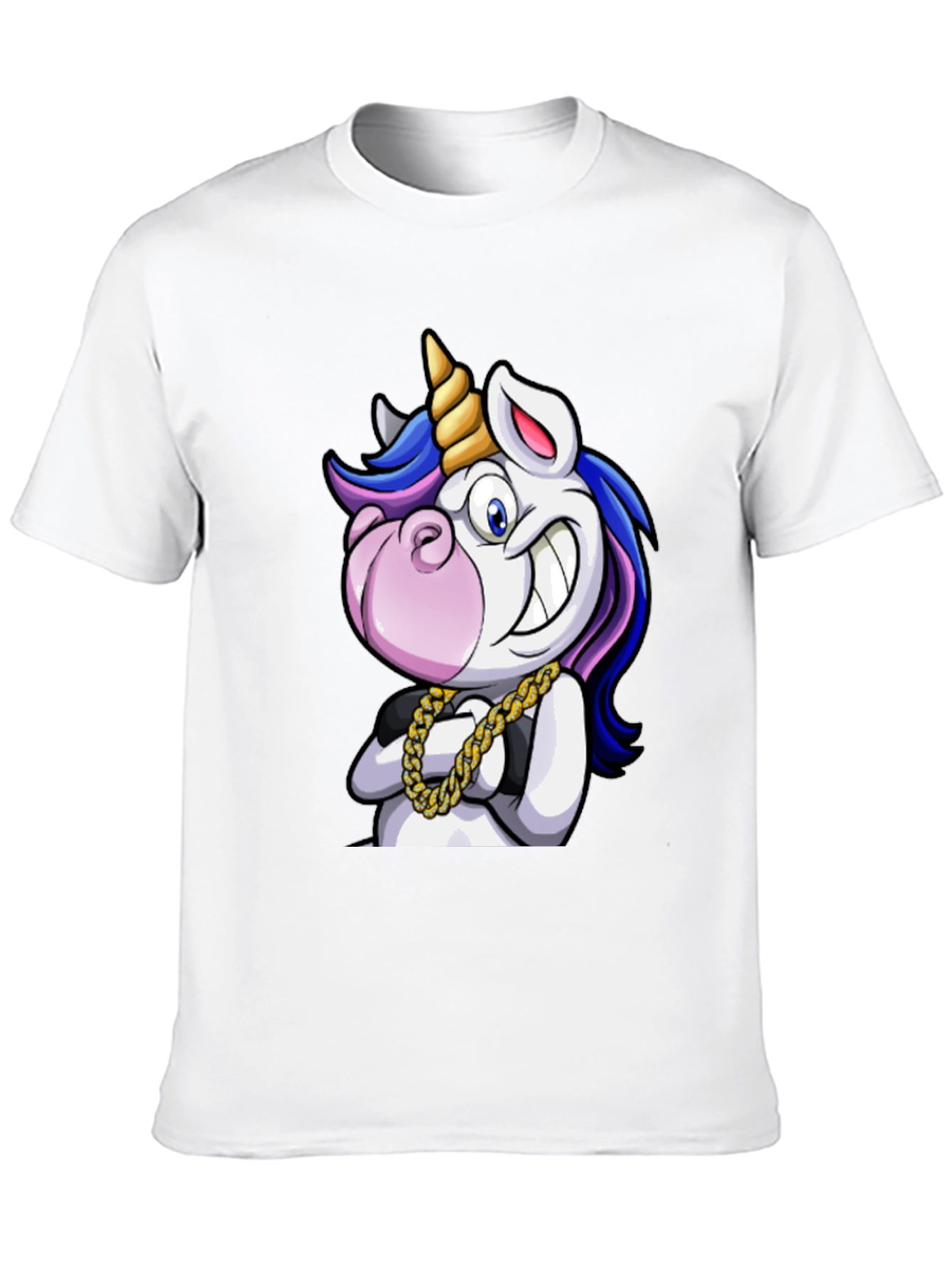 Black Unicorn Swag T-Shirt - Cartoon Graphic Tee view 10