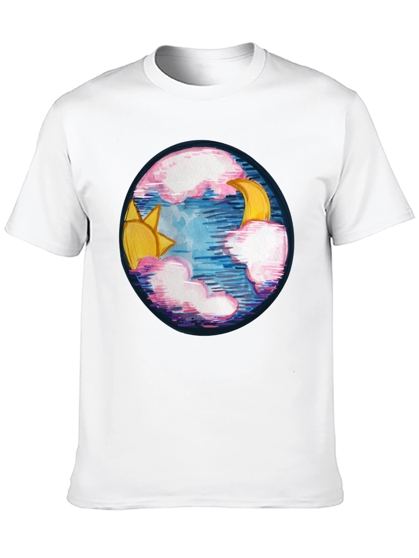 Black Sun & Moon Graphic Tee - Celestial Design view 10