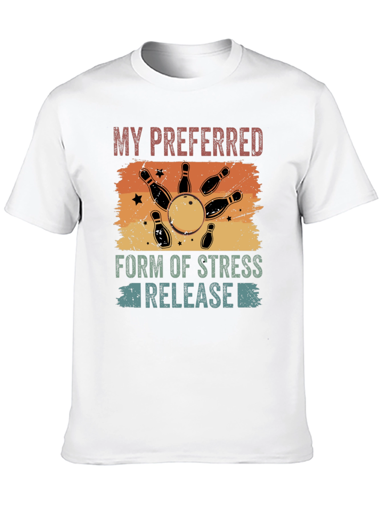 Black Bowling Stress Relief Graphic Tee view 10