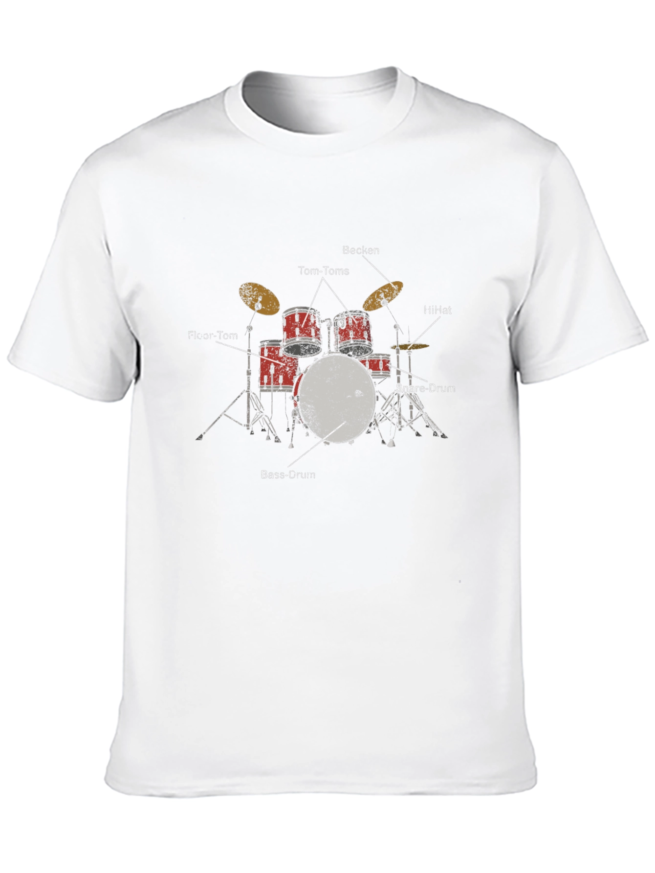 Black Drum Kit Diagram T-Shirt view 10