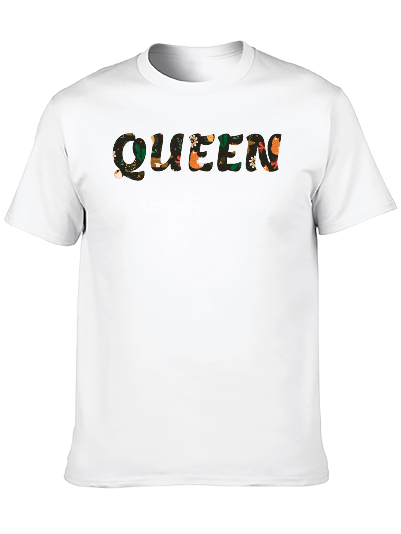 Black Floral Queen Graphic Black T-Shirt view 10