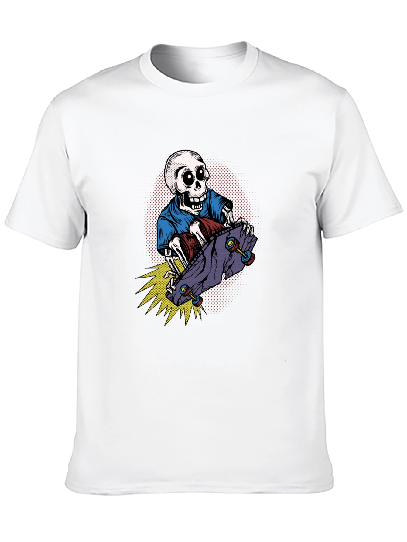Black Skateboarding Skeleton Graphic T-Shirt view 10