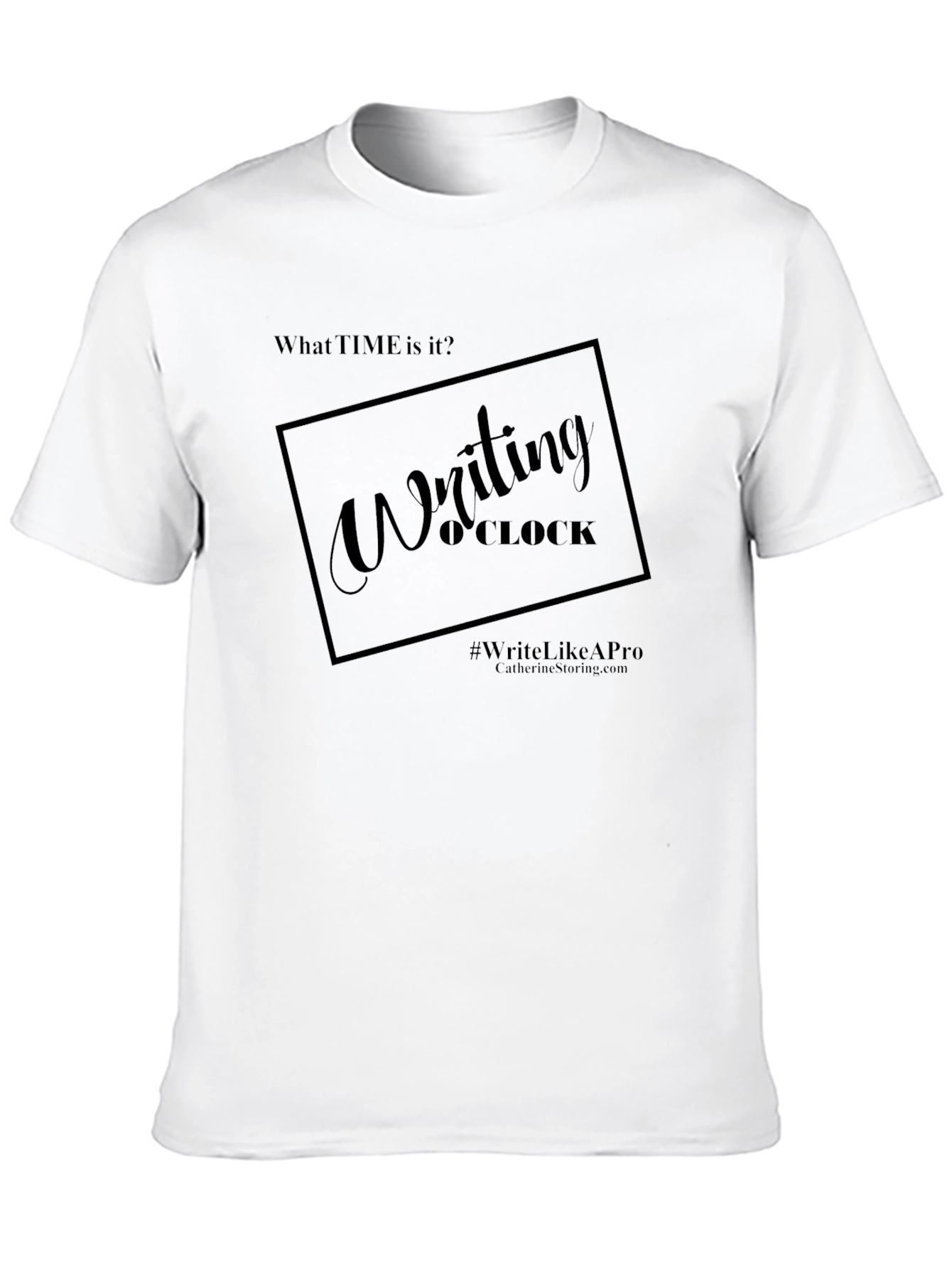 Black Writing O'Clock T-Shirt - Writer's Tee view 10