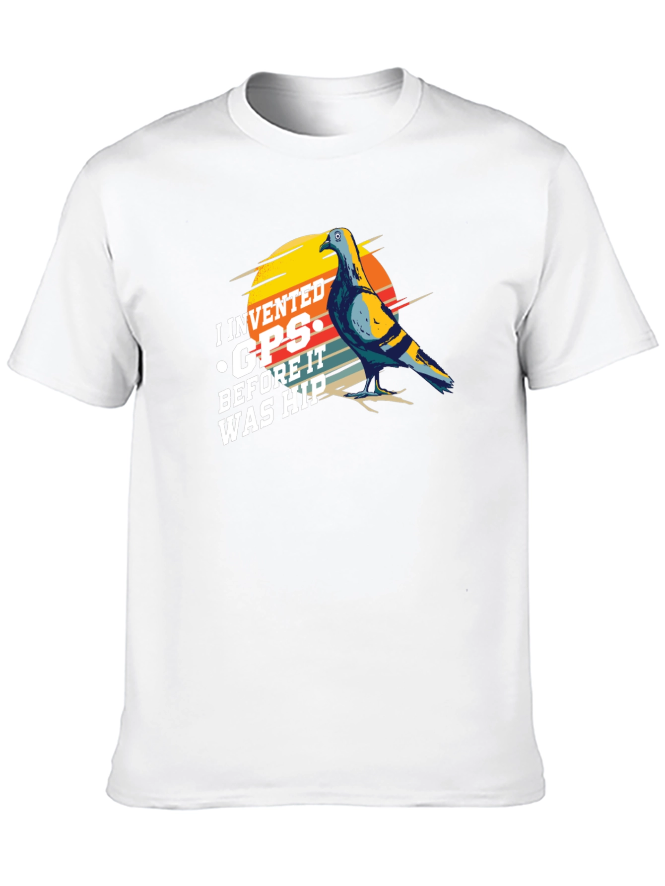 Black I Invented GPS Pigeon T-Shirt - Funny Bird Tee view 10