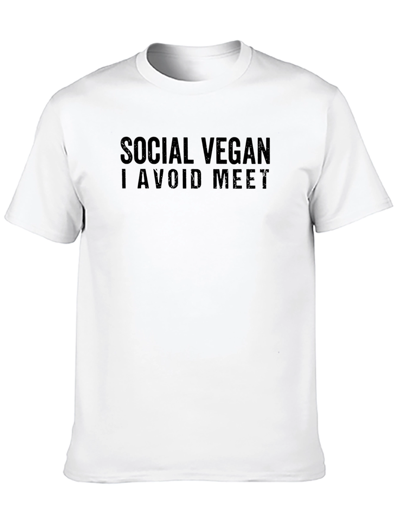 Black Social Vegan Graphic T-Shirt - Avoid Meet view 10