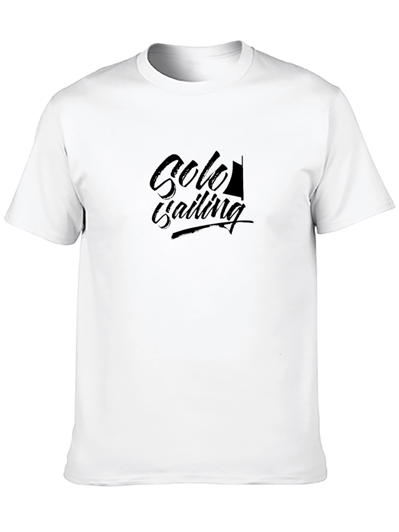 Black Solo Sailing Graphic T-Shirt | Black Crew Neck Tee view 10