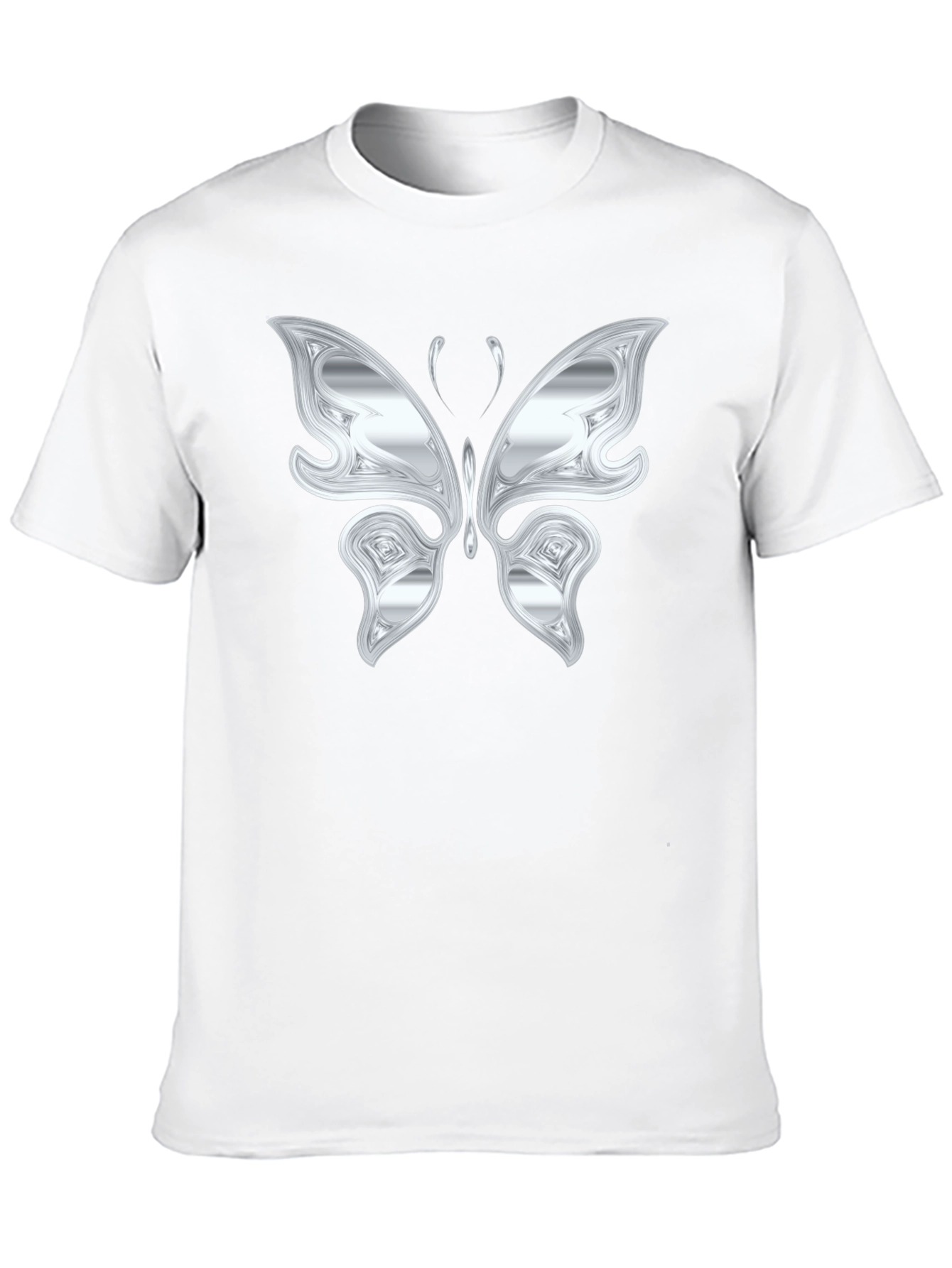 Black Silver Butterfly Graphic Black T-Shirt view 10