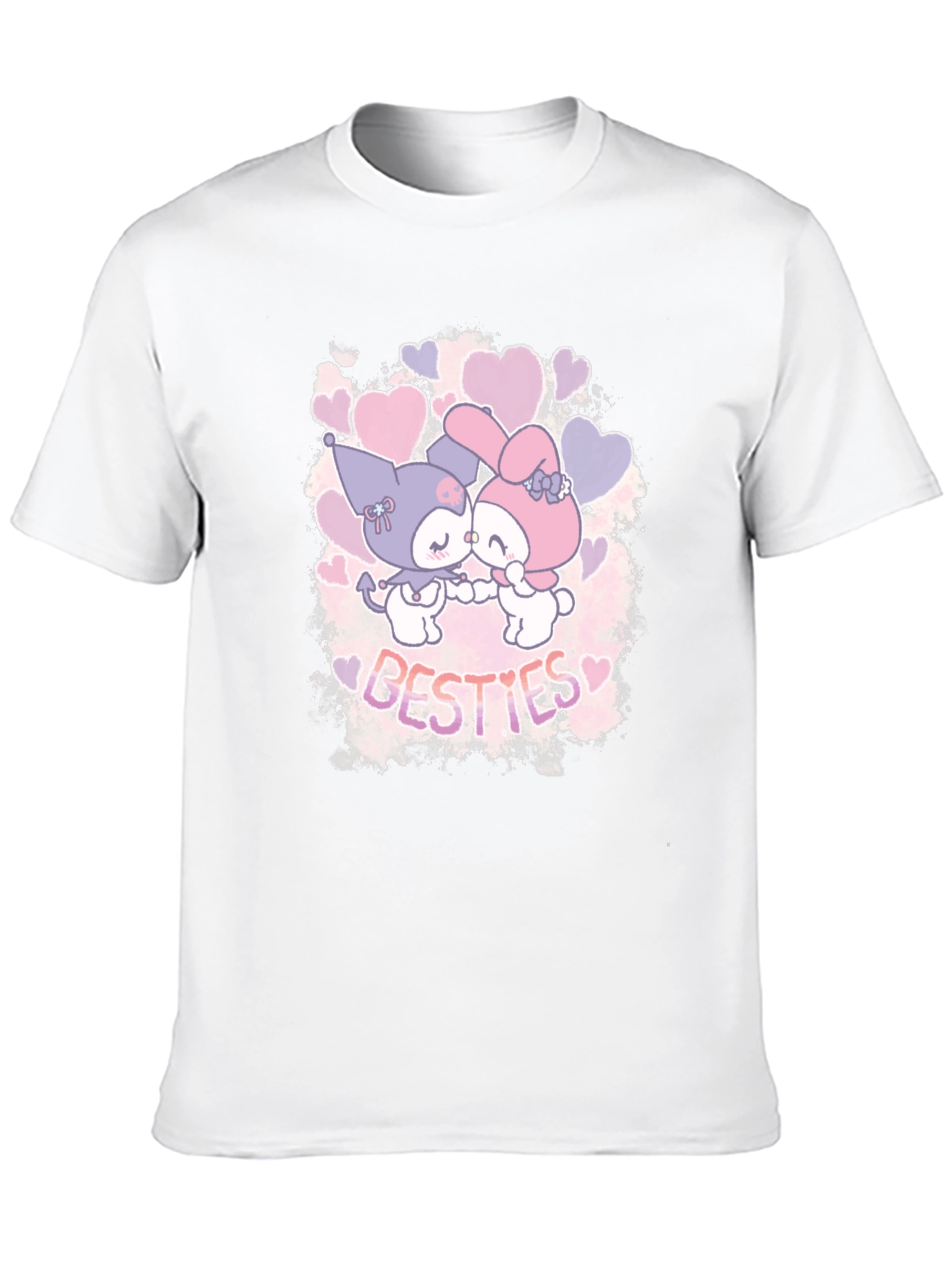 Black Kawaii Besties Graphic Tee - Cute Cartoon Shirt view 10