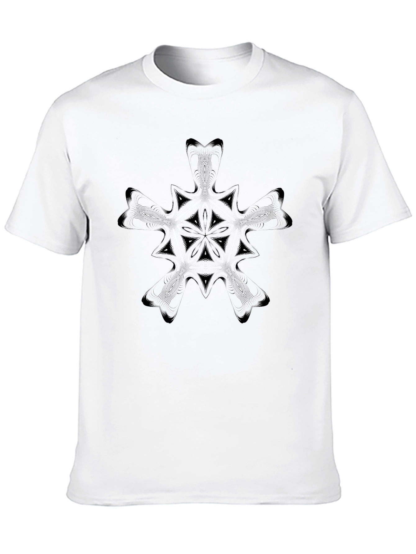 Black Geometric Pattern Black T-Shirt view 10