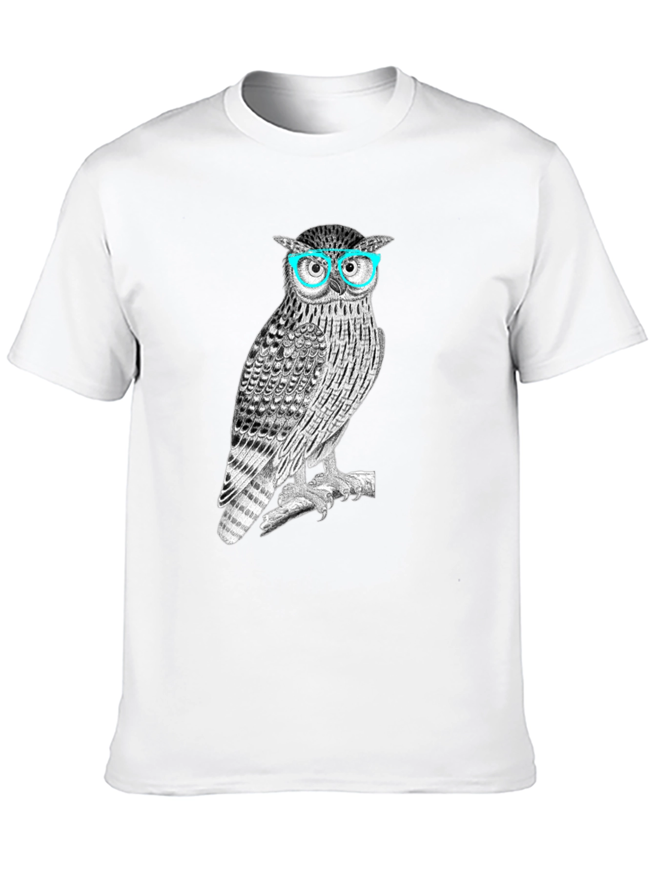 Black Owl with Glasses Graphic Tee - Men's Black T-Shirt view 10