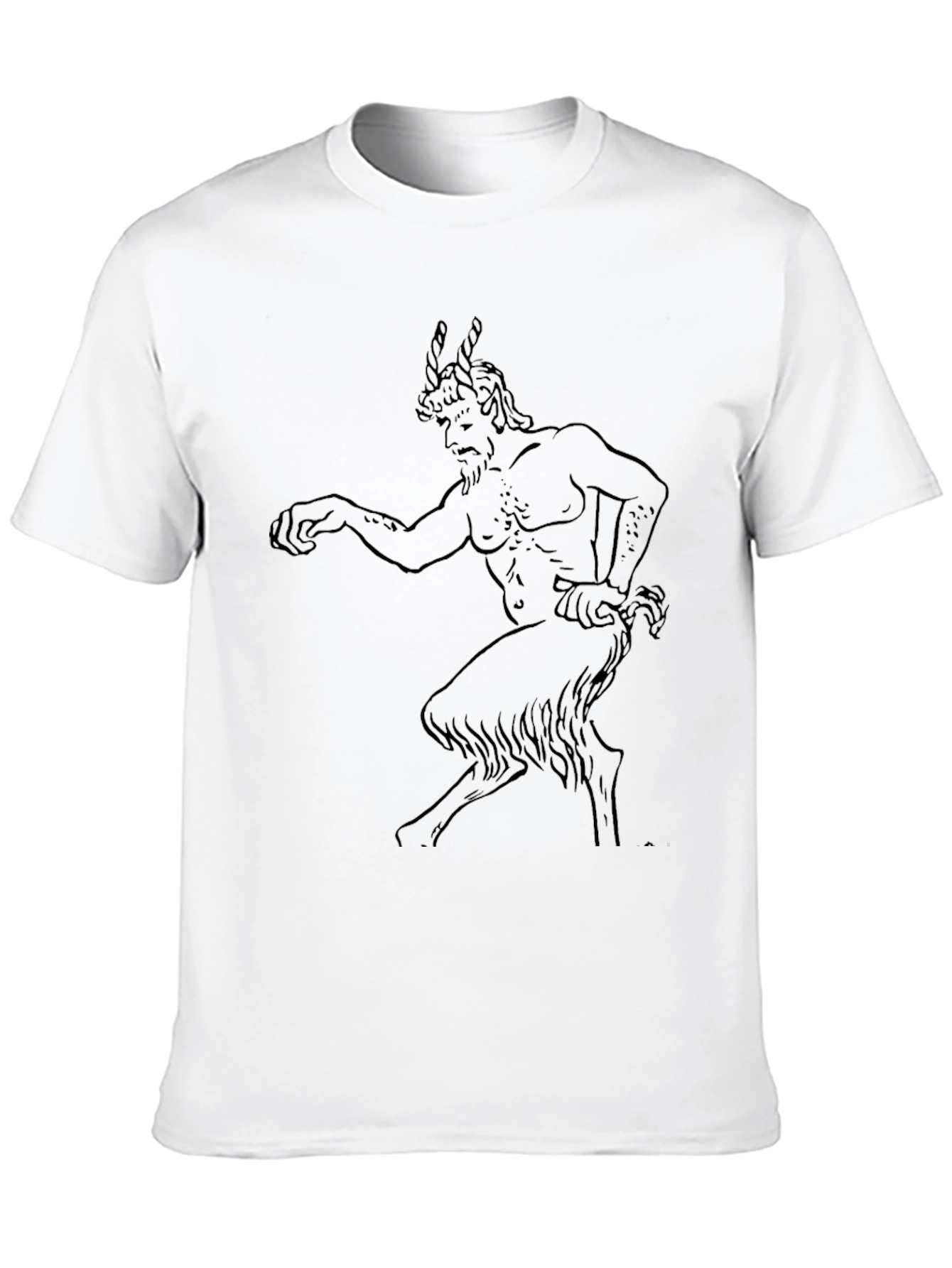 Black Mythical Faun Graphic Tee - Black Cotton T-Shirt view 10