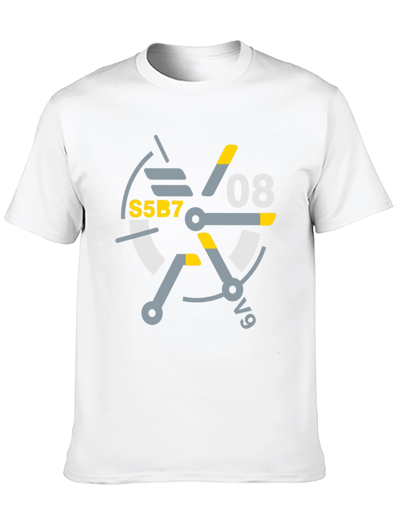 Black Abstract Graphic Tee - S5B7 08 v9 Design T-Shirt view 10