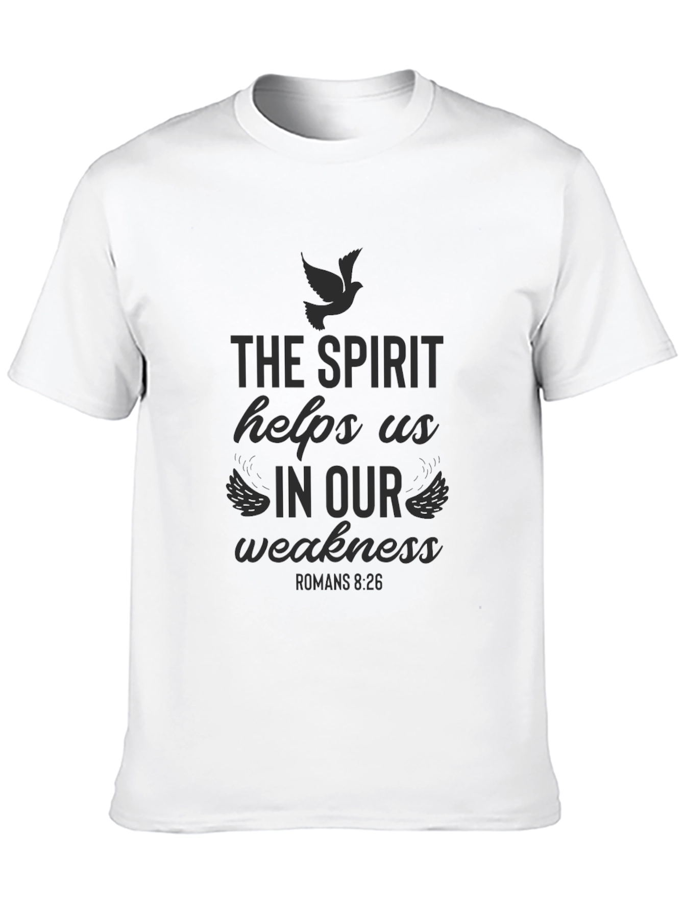 Black The Spirit Helps Us Graphic Tee - Black view 10
