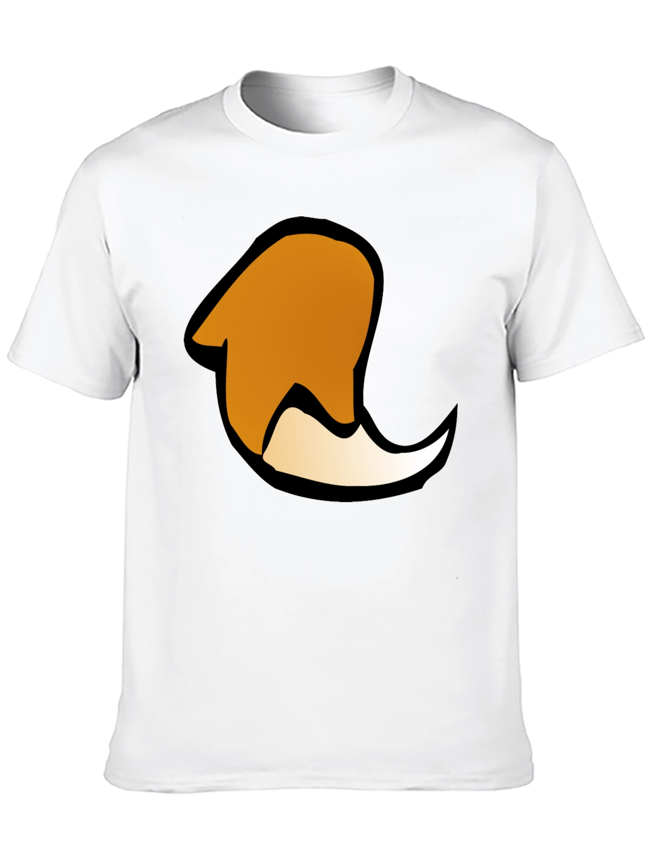 Black Cartoon Fox Tail Graphic Print Black T-Shirt view 10