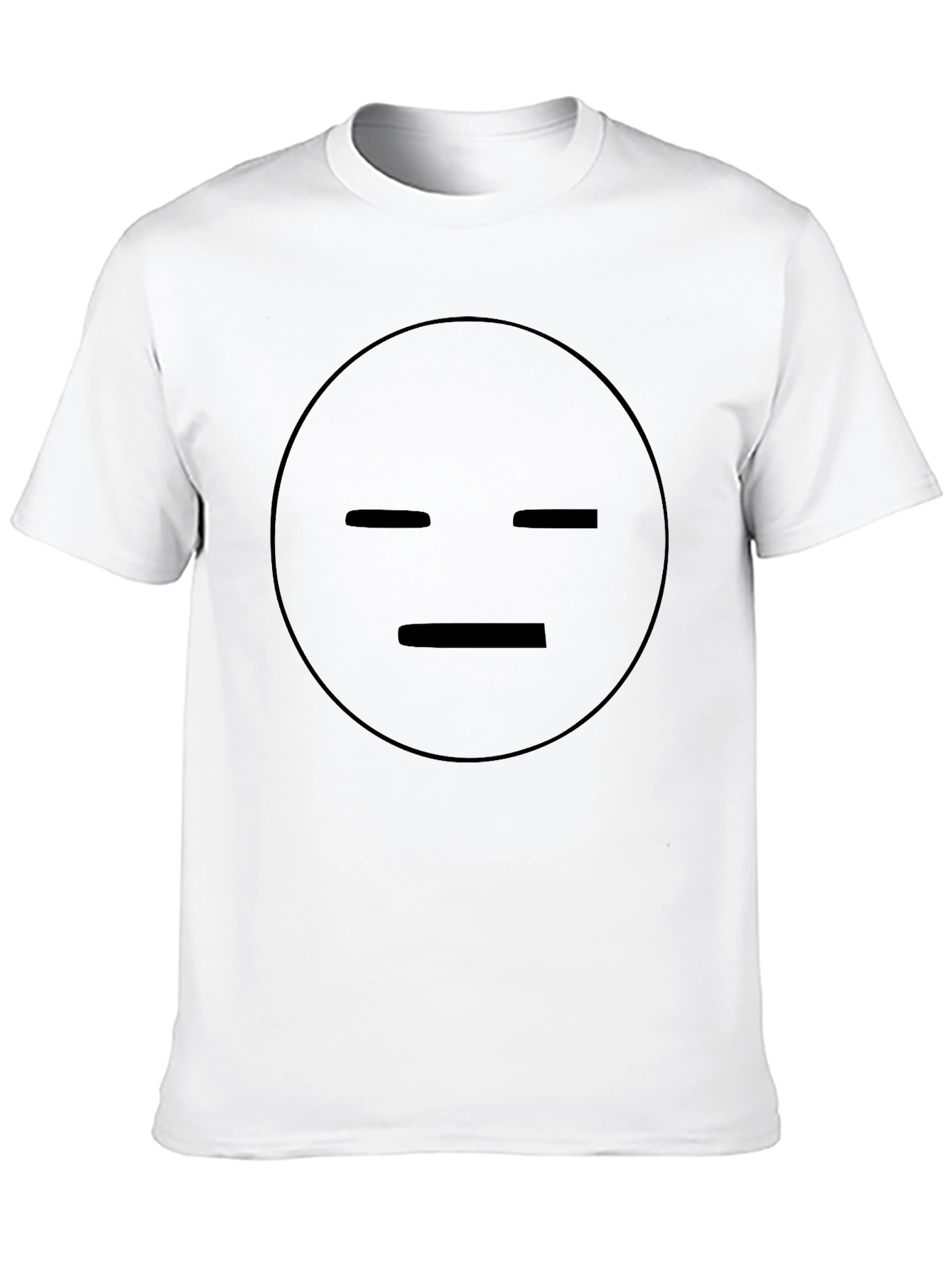 Black Expressionless Face Black Tee - Minimalist Style view 10
