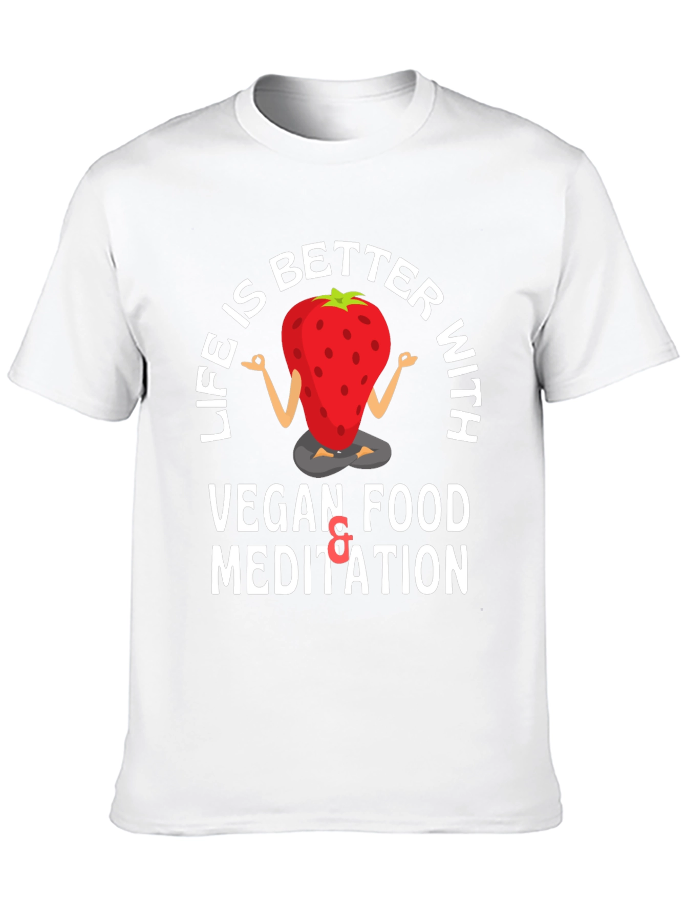 Black Vegan Meditation T-Shirt - Life is Better With... view 10
