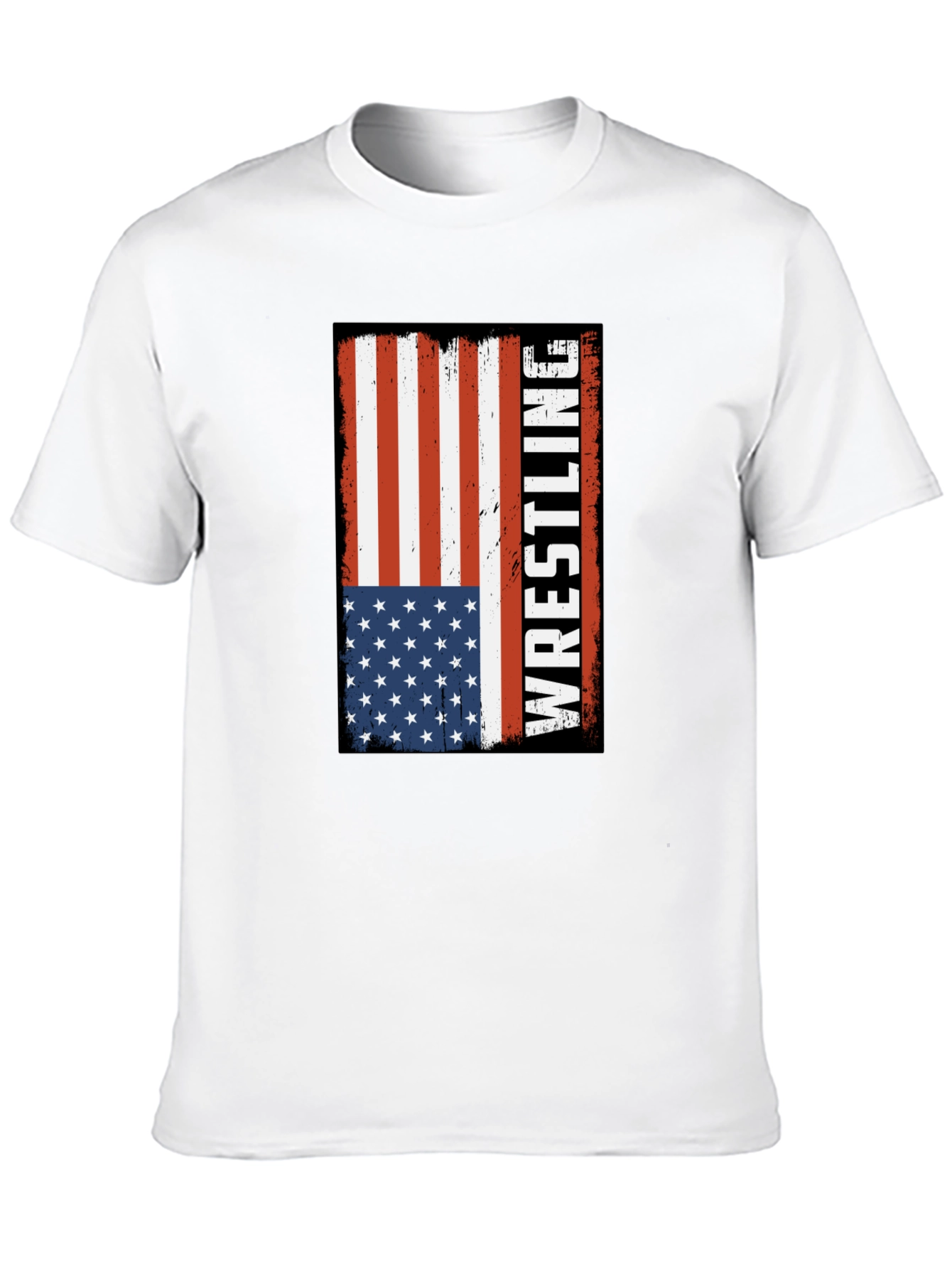 Wrestling American Flag Graphic T-Shirt - 10