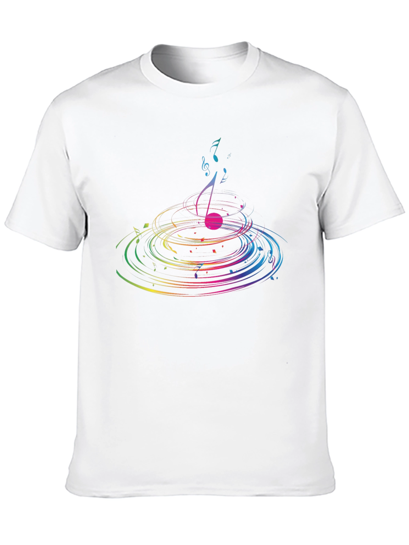 Black Musical Note Ripple Graphic T-Shirt - Black view 10