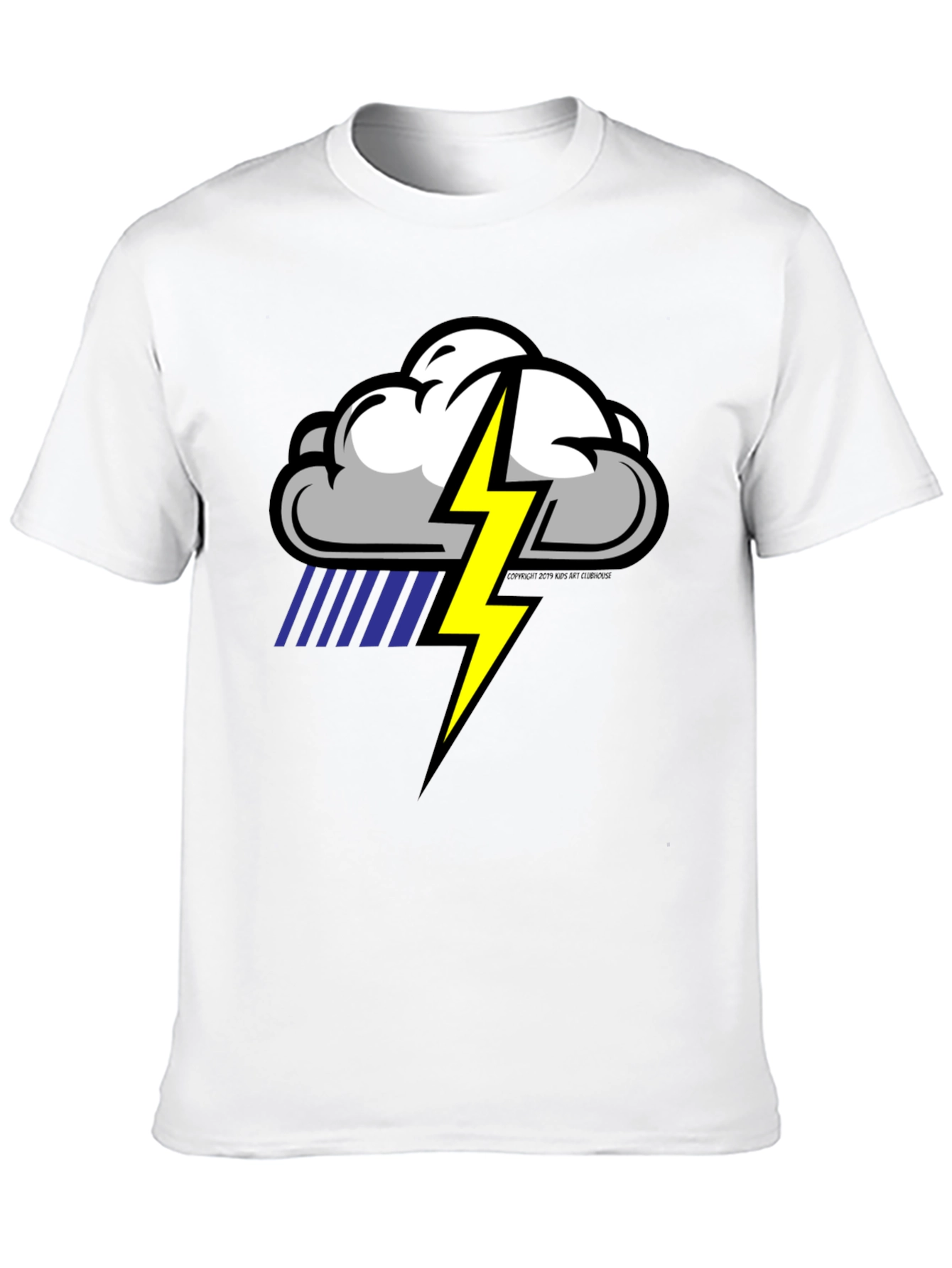 Black Storm Cloud Lightning Graphic Black T-Shirt view 10