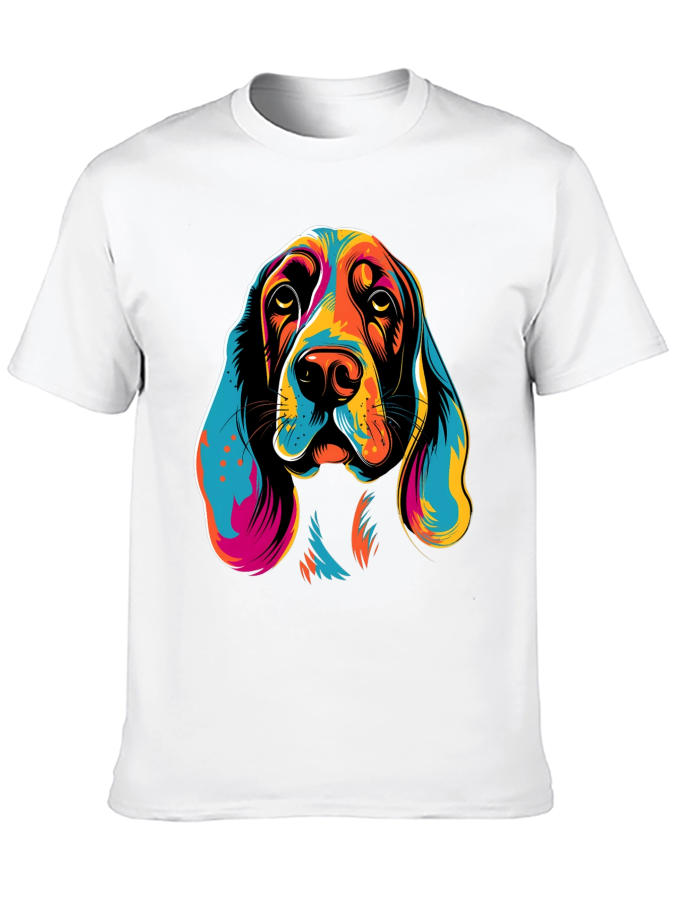 Black Vibrant Dog Graphic T-Shirt view 10